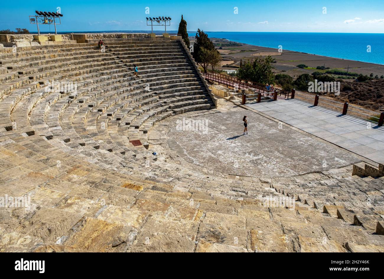 Il Teatro al sito archeologico, di Kourion, Episkopi, Repubblica di Cipro Foto Stock