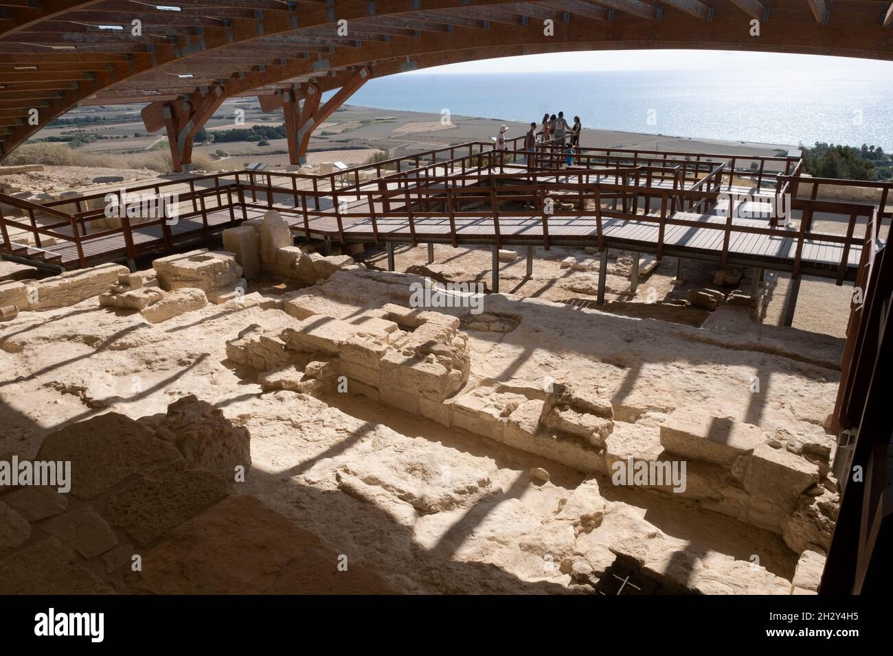 La Casa di Eustolio nel sito archeologico di Kourion, Episkopi, Cipro. Foto Stock