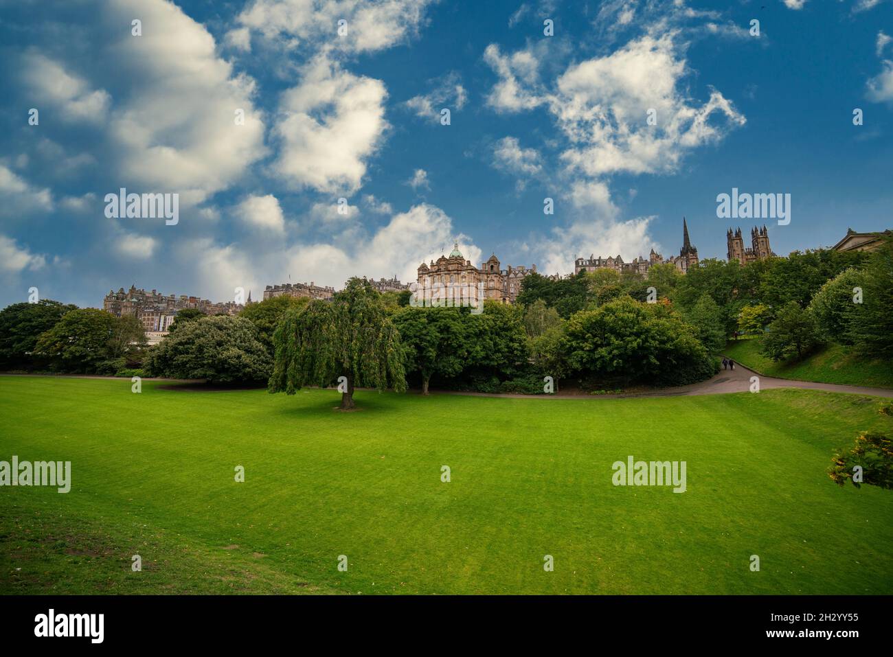 Princes Street Gardens, splendido parco di Edimburgo. Foto Stock