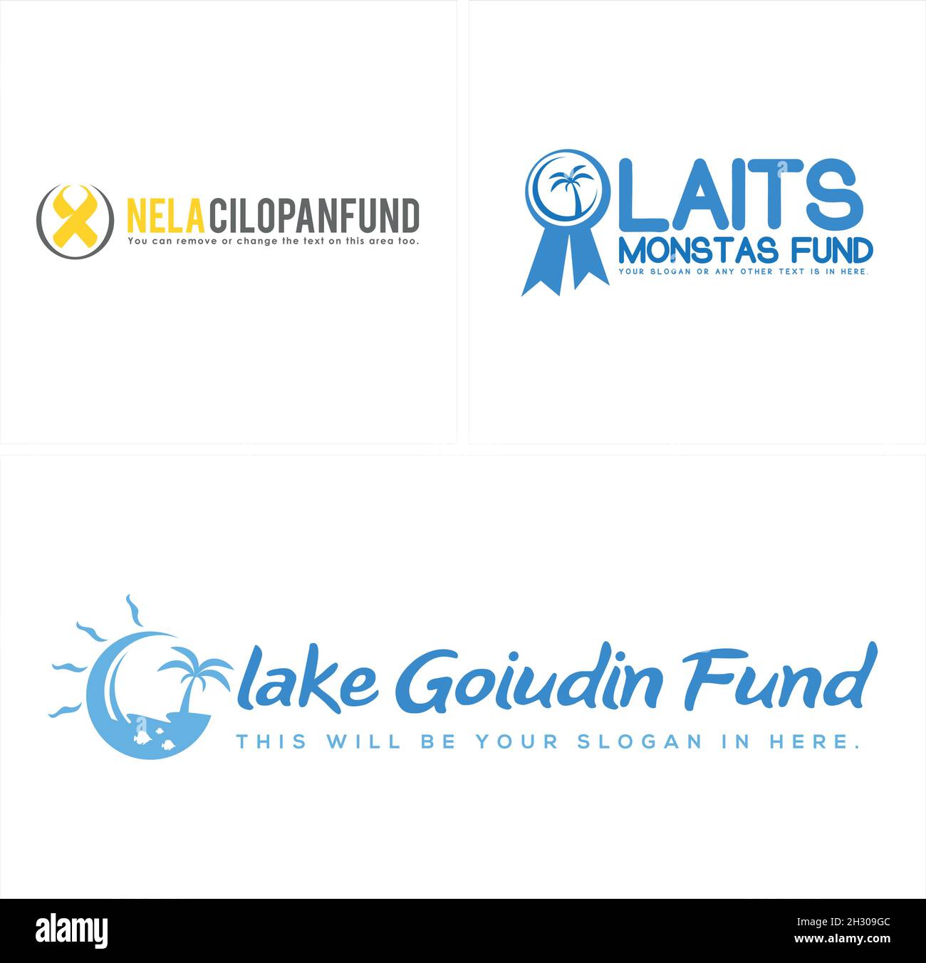 Modern Travel Community Adventure non-profit nastro albero sole spiaggia logo design Illustrazione Vettoriale