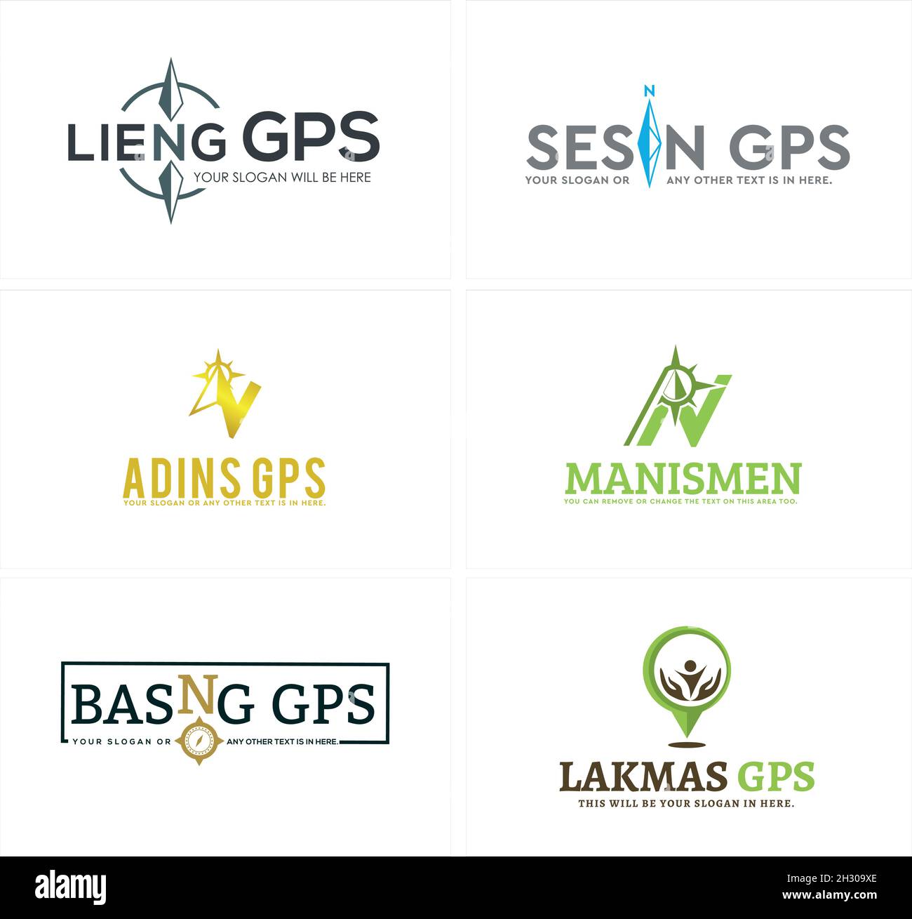 Applicazioni industriali aziendali moderne compasso luogo persone logo design Illustrazione Vettoriale