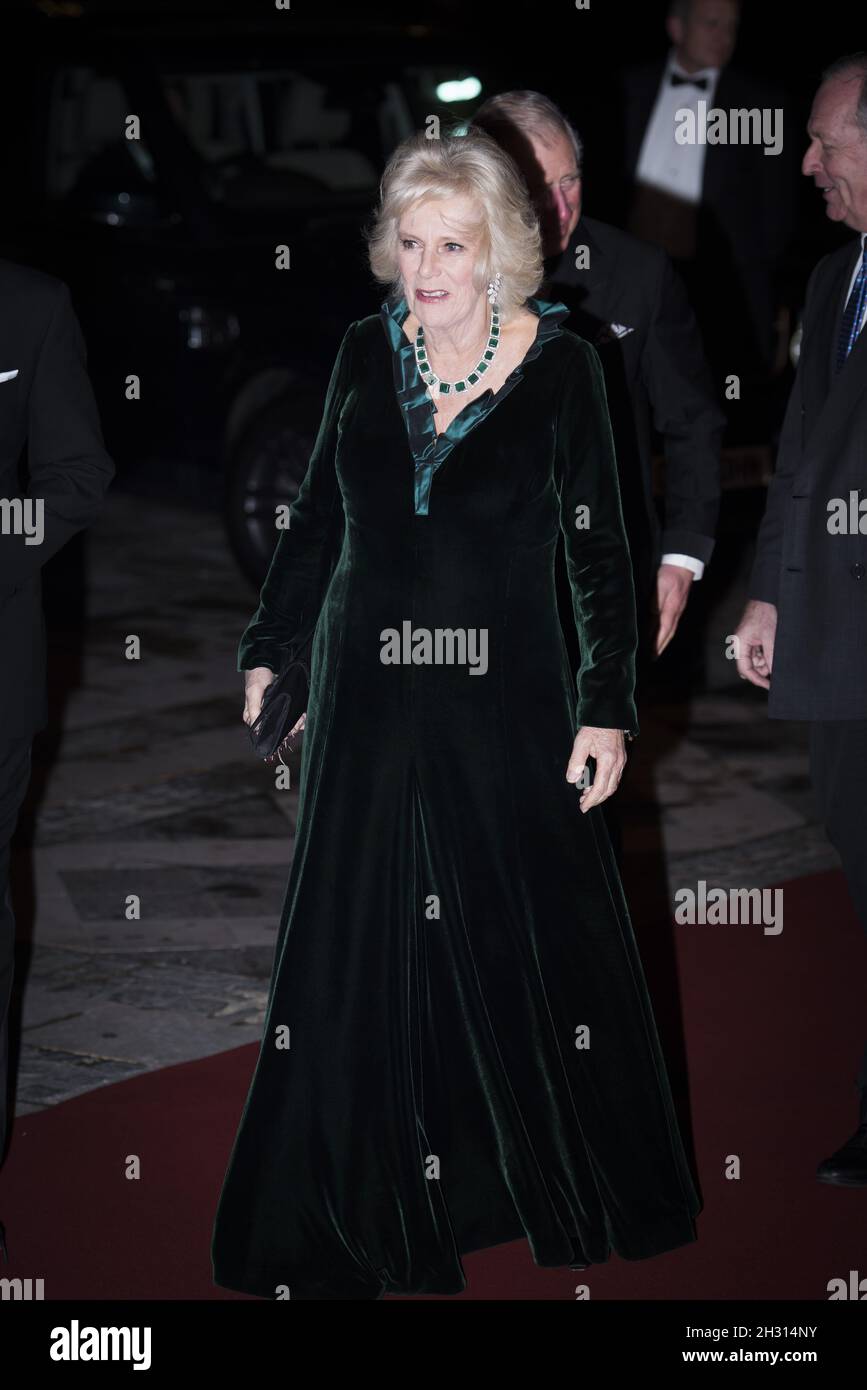 Camilla Duchessa di Cornovaglia e il Principe di Galles partecipano alla cena 2017 del British Asian Trust a Guildhall, Gresham Street, Londra. Data foto: Giovedì 2 febbraio 2017. Il credito fotografico deve essere: DavidJensen/EMPICS Entertainment Foto Stock