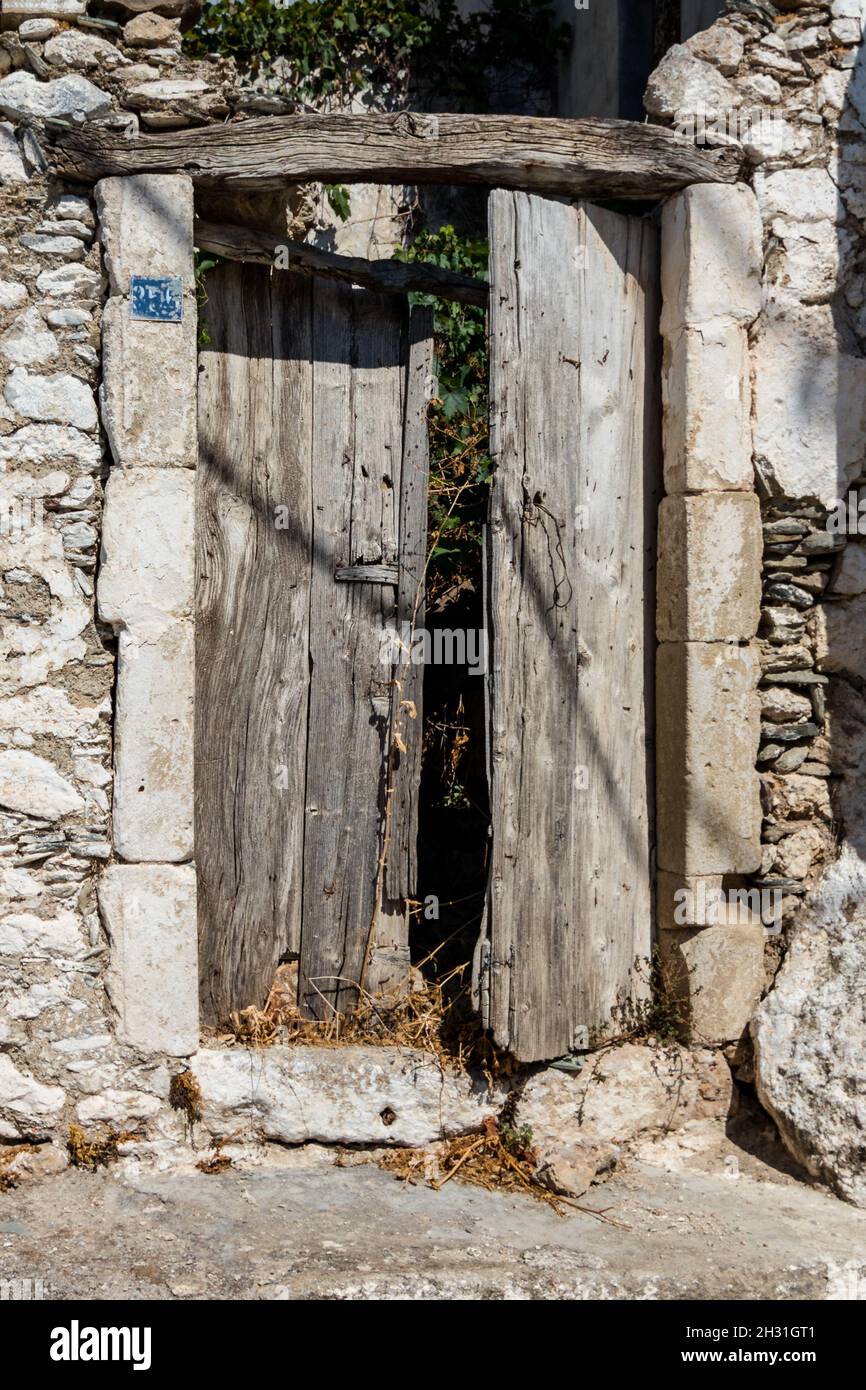 Vecchia porta a Creta Foto Stock