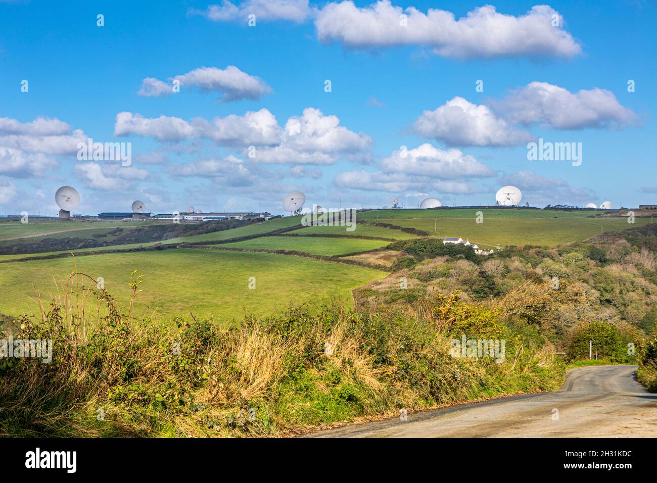 GCHQ Composite Signals Organisation Station Morwenstow, abbreviato in GCHQ CSO Morwenstow, è una stazione satellitare di terra del governo britannico Foto Stock