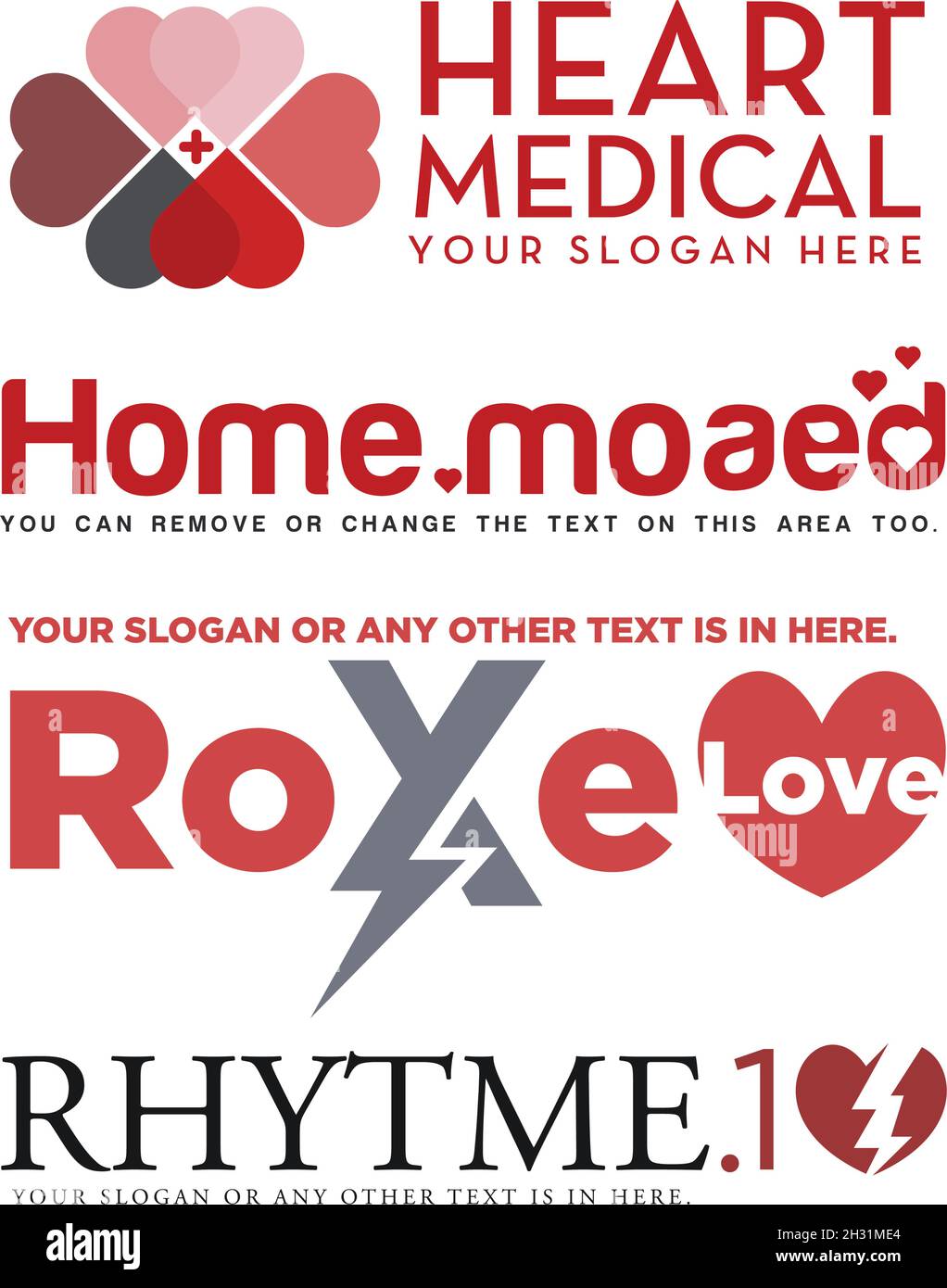 Design moderno del logo della clinica medica del cuore di salute trasversale Illustrazione Vettoriale