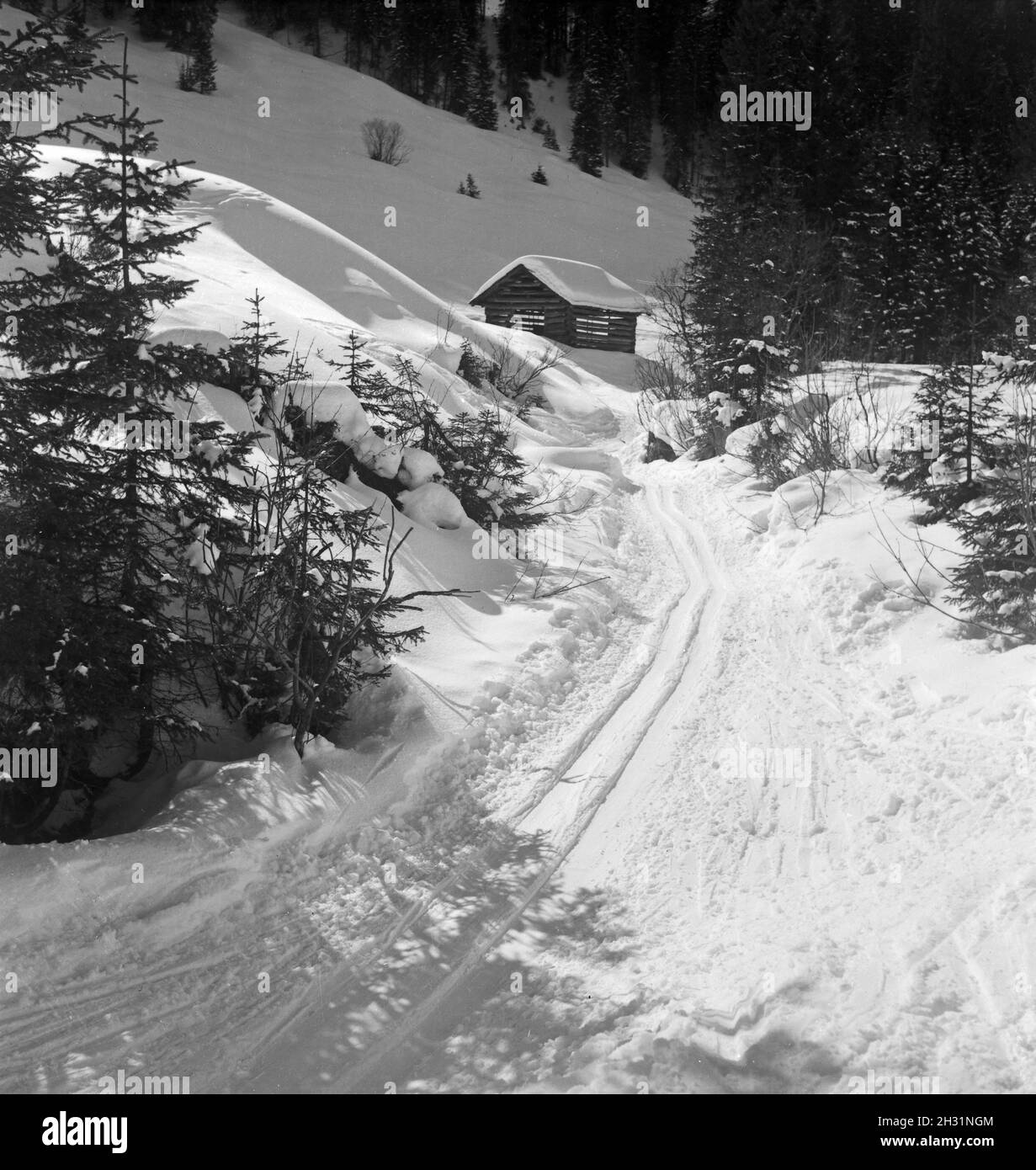 Ein Ausflug nach Allgäu-Immenstadt, Deutsches Reich 1930er Jahre. Un viaggio a Allgäu-Immenstadt, Germania 1930s. Foto Stock