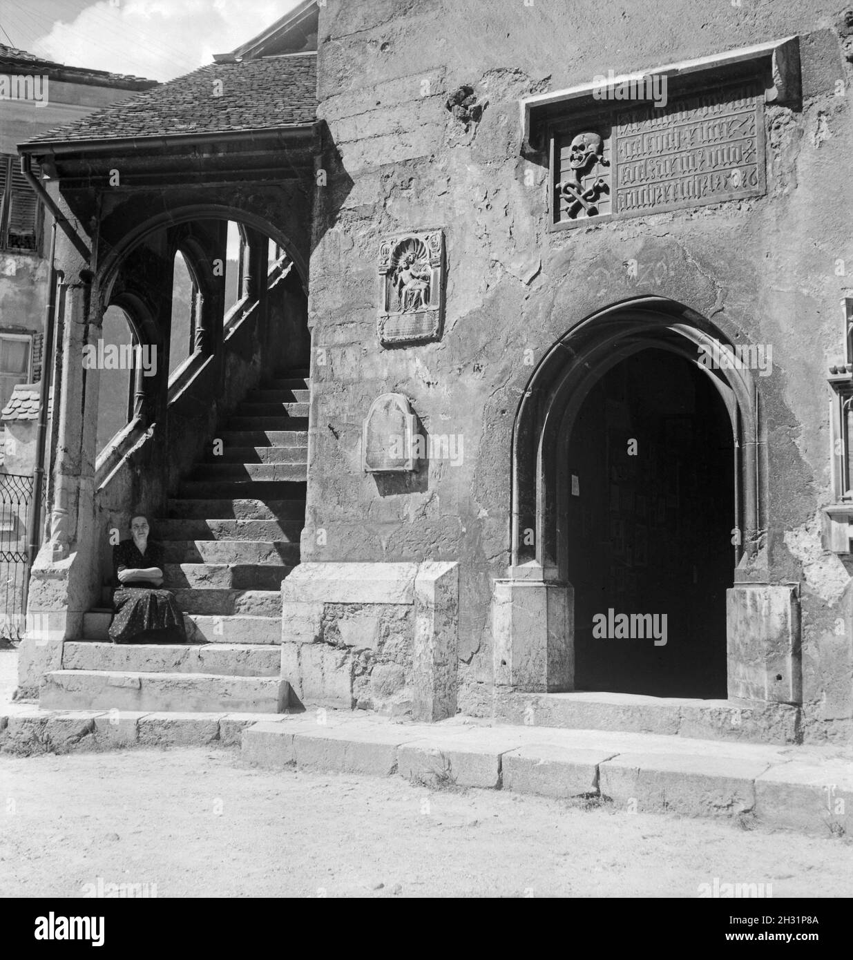Ein Ausflug nach Schwaz, in Tirolo, Deutsches Reich 1930er Jahre. Un viaggio a Schwaz, in Tirolo, Germania 1930s. Foto Stock