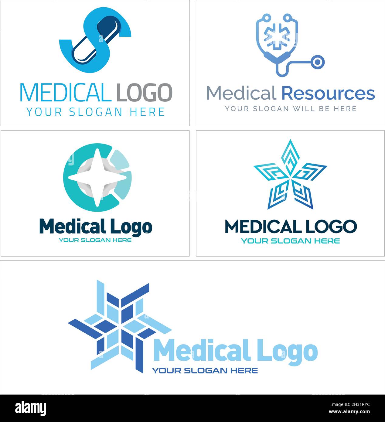 Moderna medicina medica iniziale lettera S logo design Illustrazione Vettoriale