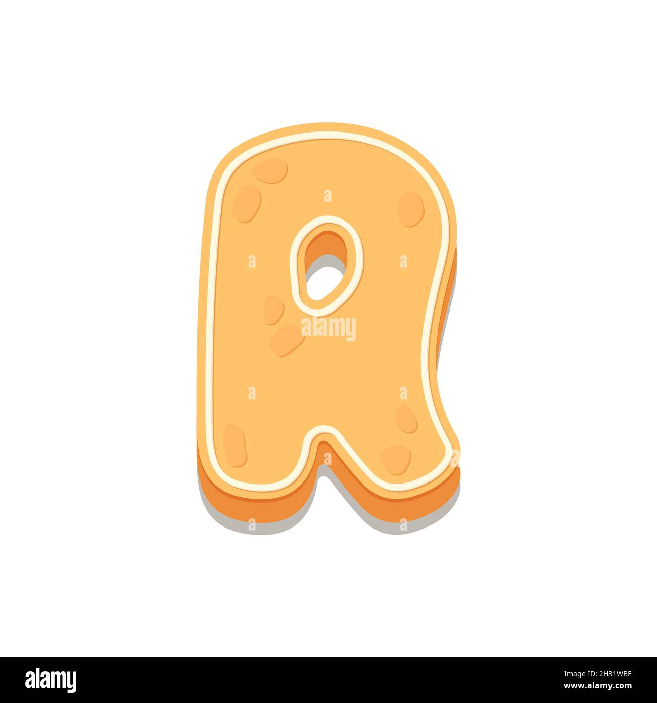 Biscotti di pan di zenzero lettera di R. Cartoon con copertura di zucchero a velo. Illustrazione vettoriale per il vostro disegno. Illustrazione Vettoriale