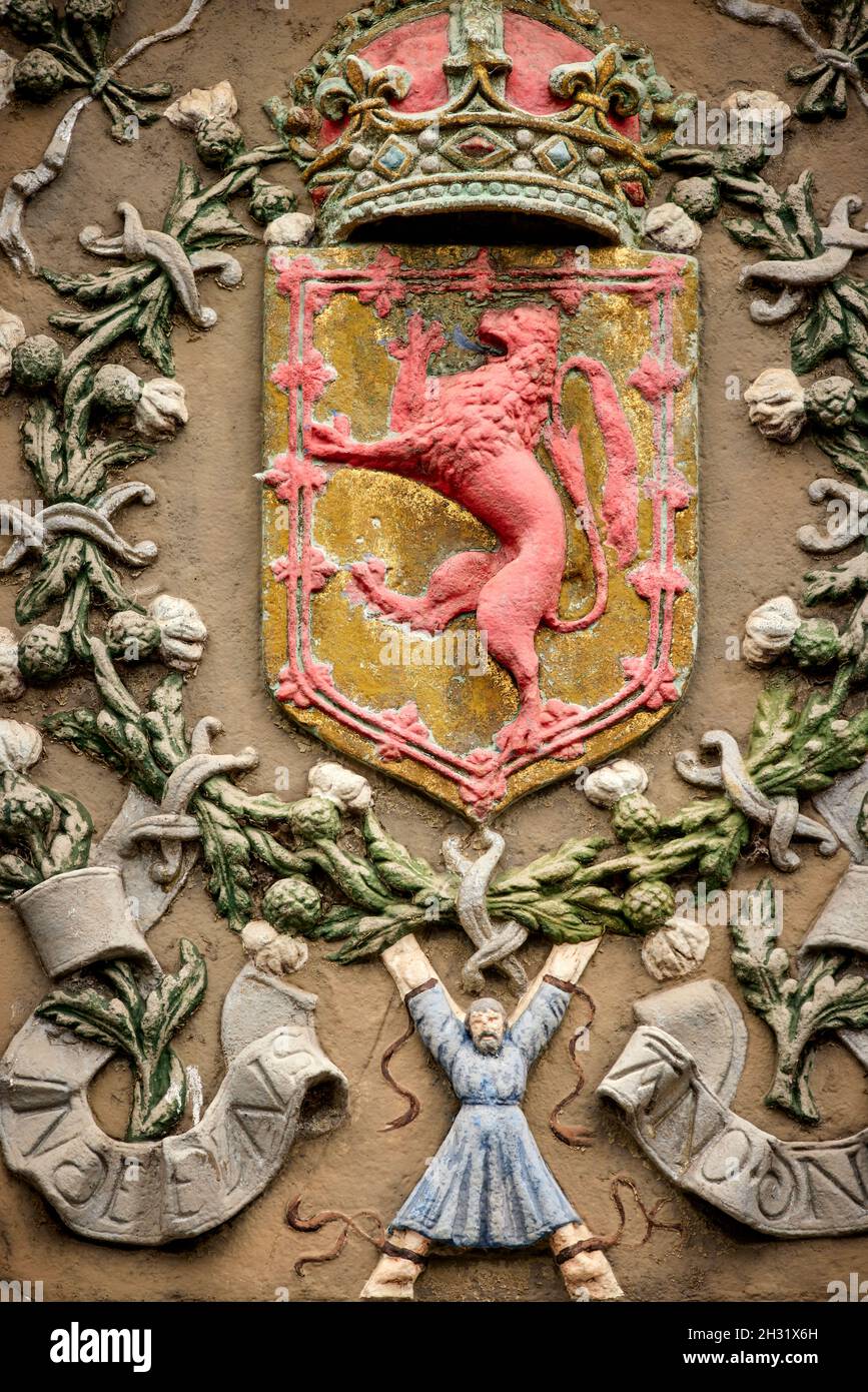 Edimburgo, Scozia, LEONE SCOZZESE della St Andrews UNIVERSITY Foto Stock