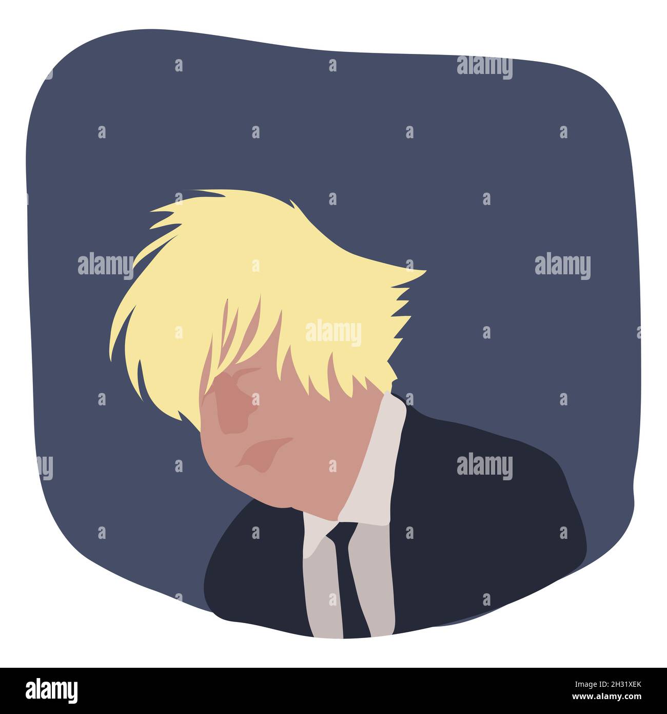 Boris johnson cartoon caricature art. Illustrazione Vettoriale