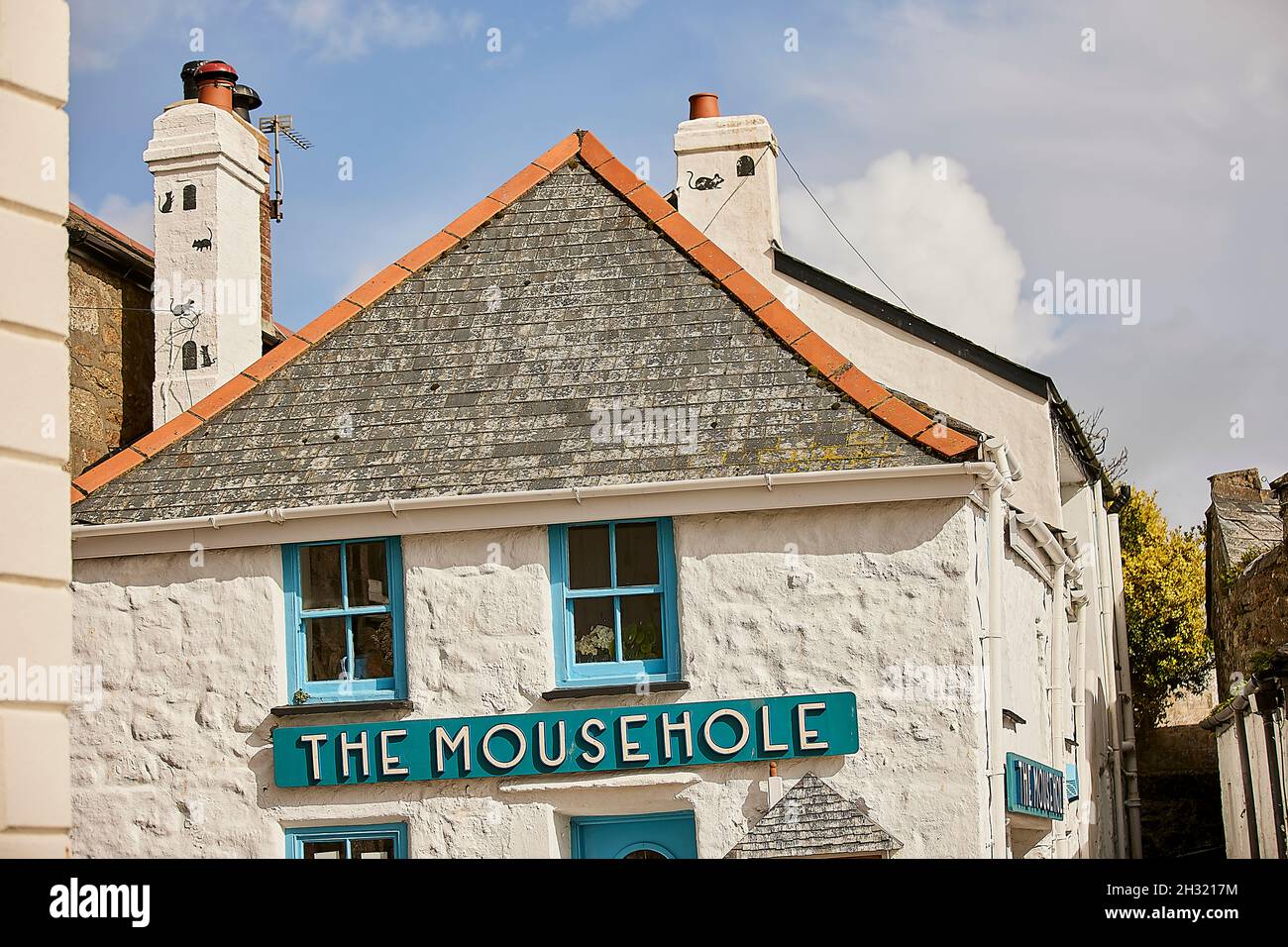 Attrazione turistica pittoresco villaggio di Mousehole porto di pesca in Cornovaglia Penzance. Foto Stock