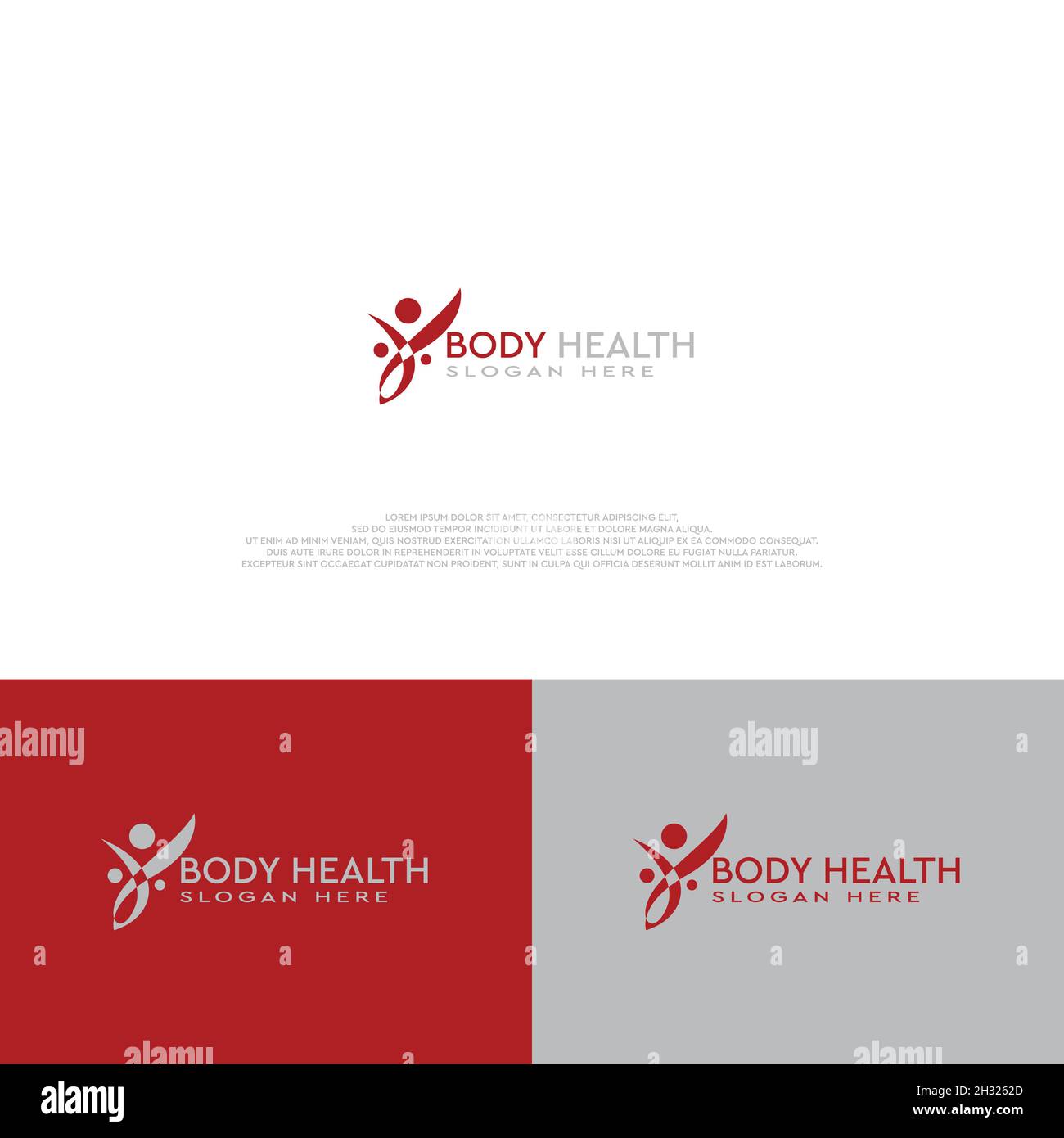 Moderna salute corpo persone icona linea piatta logo design Illustrazione Vettoriale