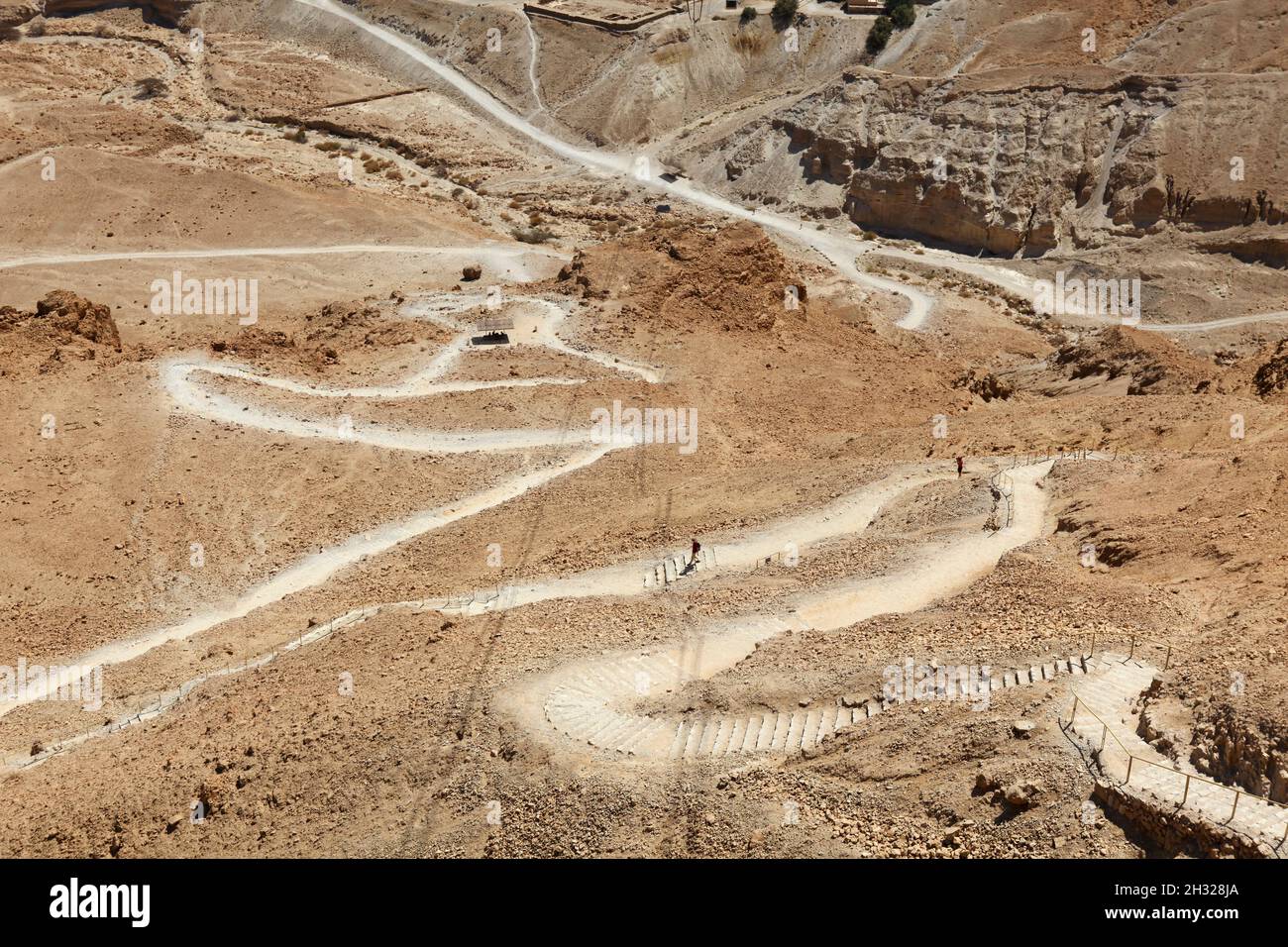 Israele, Masada il sentiero del serpente un sentiero che conduce fino al sito Foto Stock