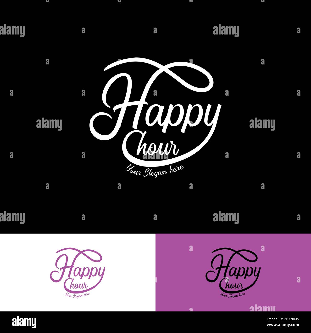 Wordmark creativo testo linea arte disegno del logo manoscritto Illustrazione Vettoriale