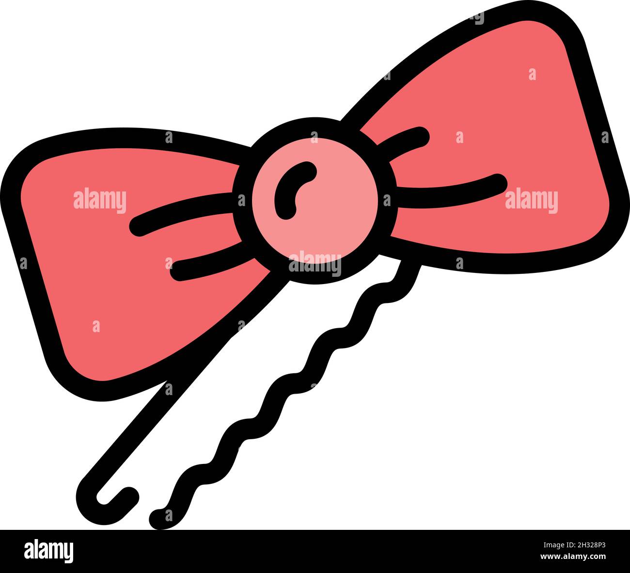 Icona della barretta di prua. Profilo bow barrette vettore icona colore piatto isolato Illustrazione Vettoriale