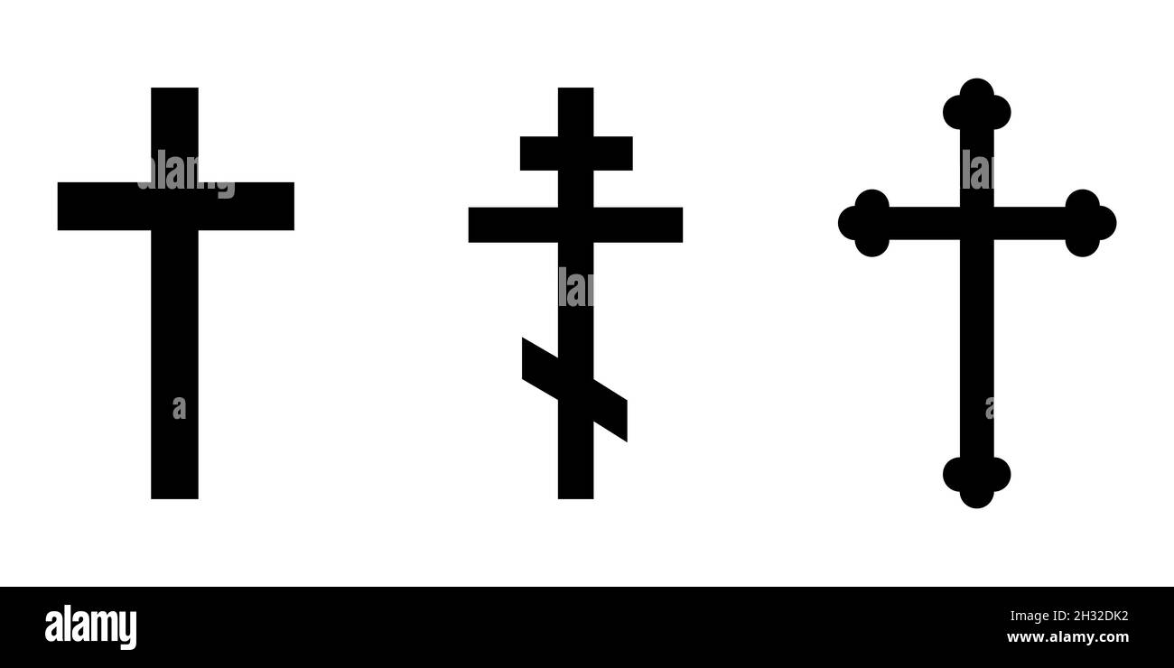Croci religiose isolate su sfondo bianco per il design religioso, tatuaggio  e cristianesimo Immagine e Vettoriale - Alamy