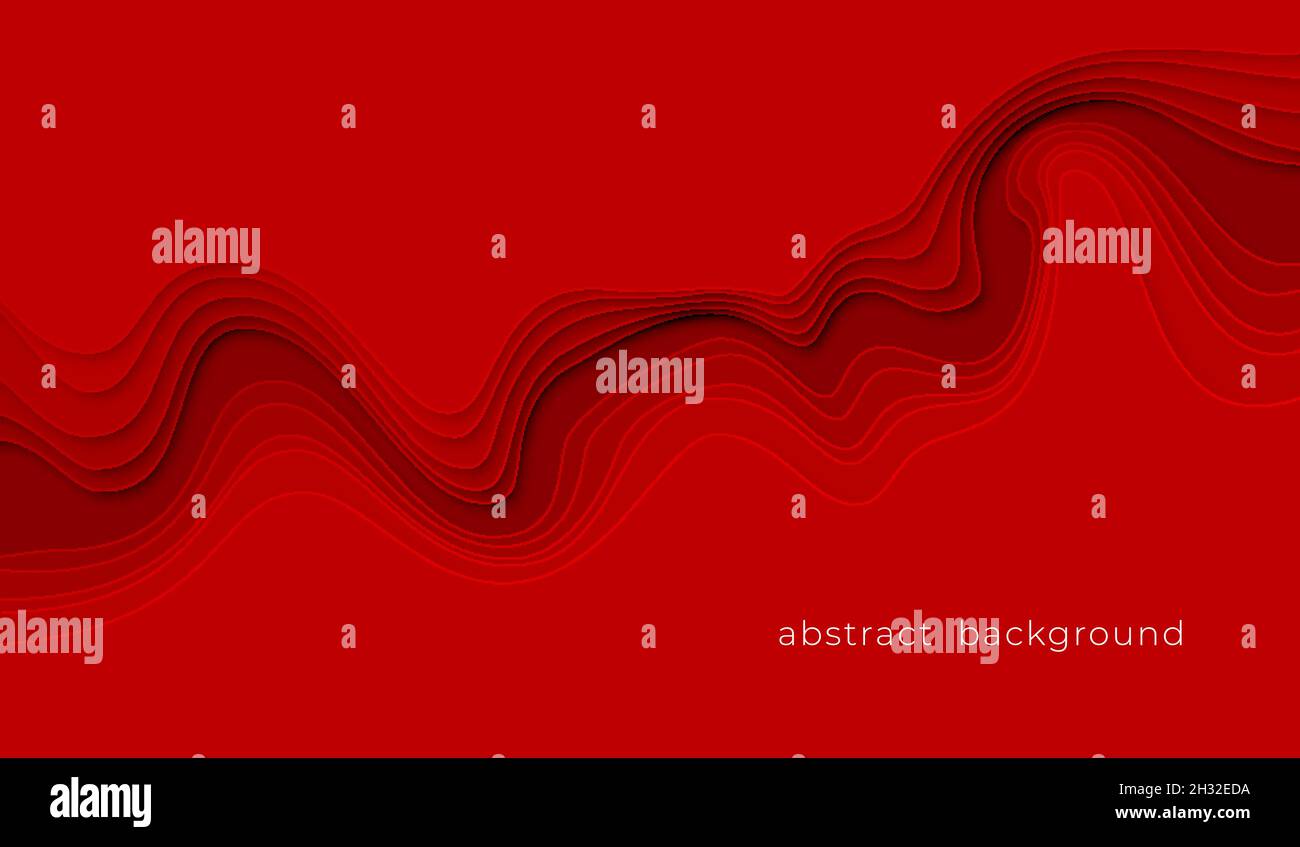 Ritagliare lo stile di disegno della carta rosso sfondo astratto. Sfondo rosso cartaceo per presentazione, copertina, banner, modello di sito Web. Illustrazione vettoriale Illustrazione Vettoriale