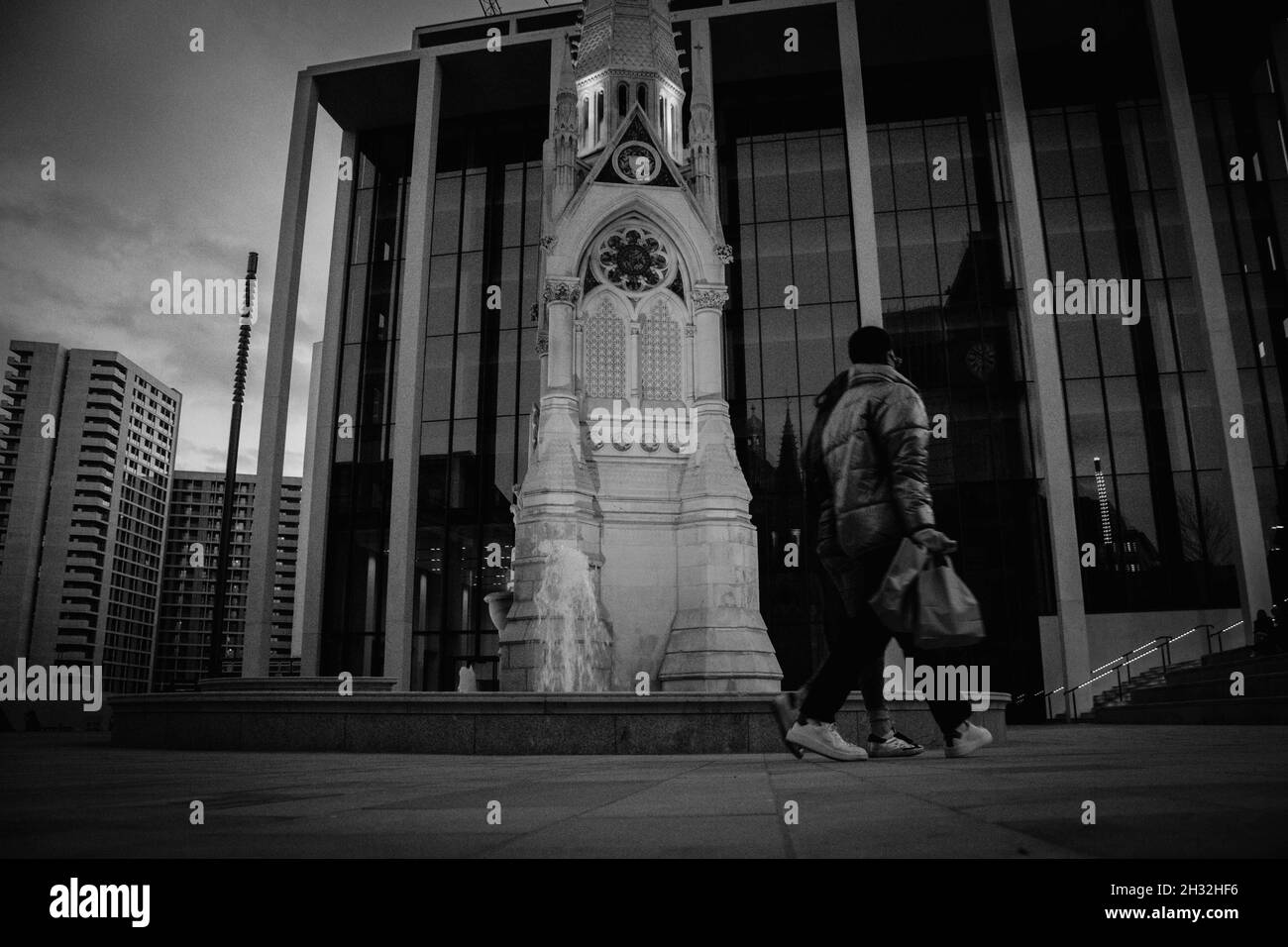 Architettura e la gente di Birmingham, Regno Unito. Foto Stock