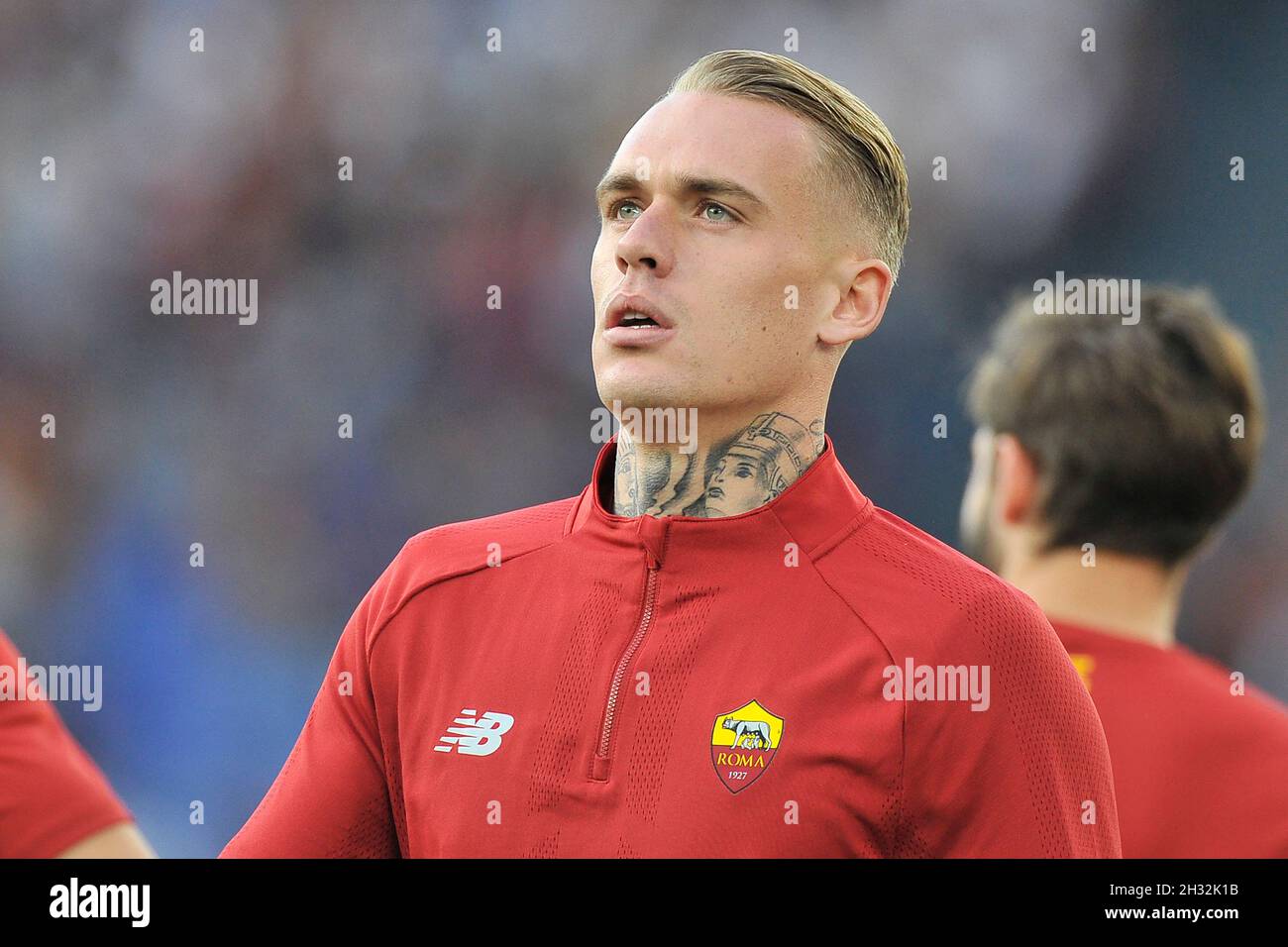 Rick Karsdorp giocatore di Roma, durante la partita della Serie Italiana Un campionato tra Roma vs Napoli risultato finale 0-0, partita disputata allo Stadio Olimpico di Roma. Credit: Vincenzo Izzo/Alamy Live News Foto Stock