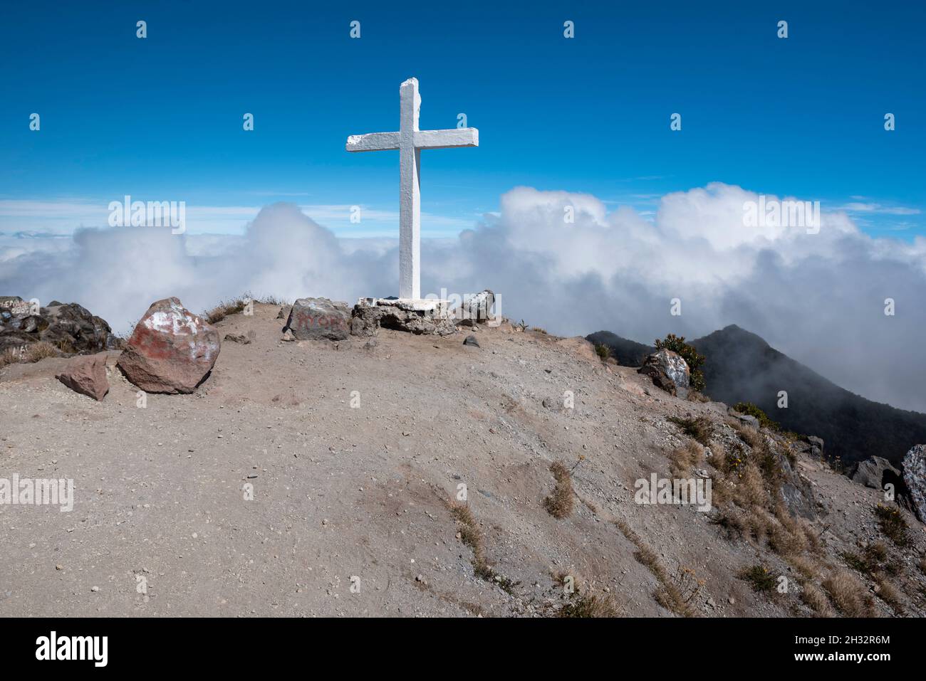 Attraversa la cima del Parco Nazionale del Volcan Baru, il punto più alto di Panama (3475 m), gli altopiani di Chiriqui, Panama, America Centrale Foto Stock