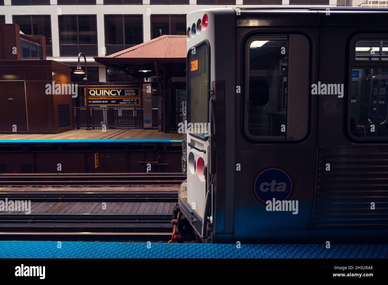 22 ottobre 2020 - Chicago Subway, stazione di Quincy Foto Stock