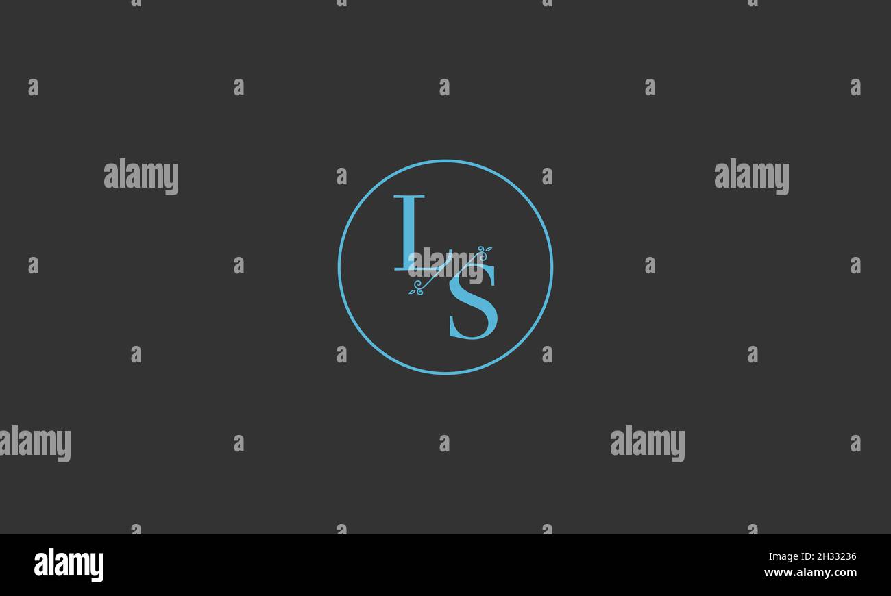 DESIGN CON LOGO LS LETTERS CON EFFETTO SPAZIO NEGATIVO PER USO ILLUSTRATIVO Illustrazione Vettoriale