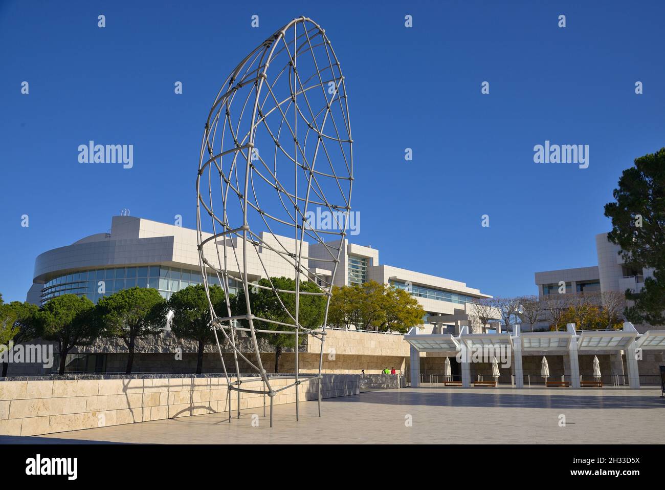 L'incredibile Getty Center nelle montagne di Santa Monica si affaccia su Los Angeles, Brentwood, California Foto Stock