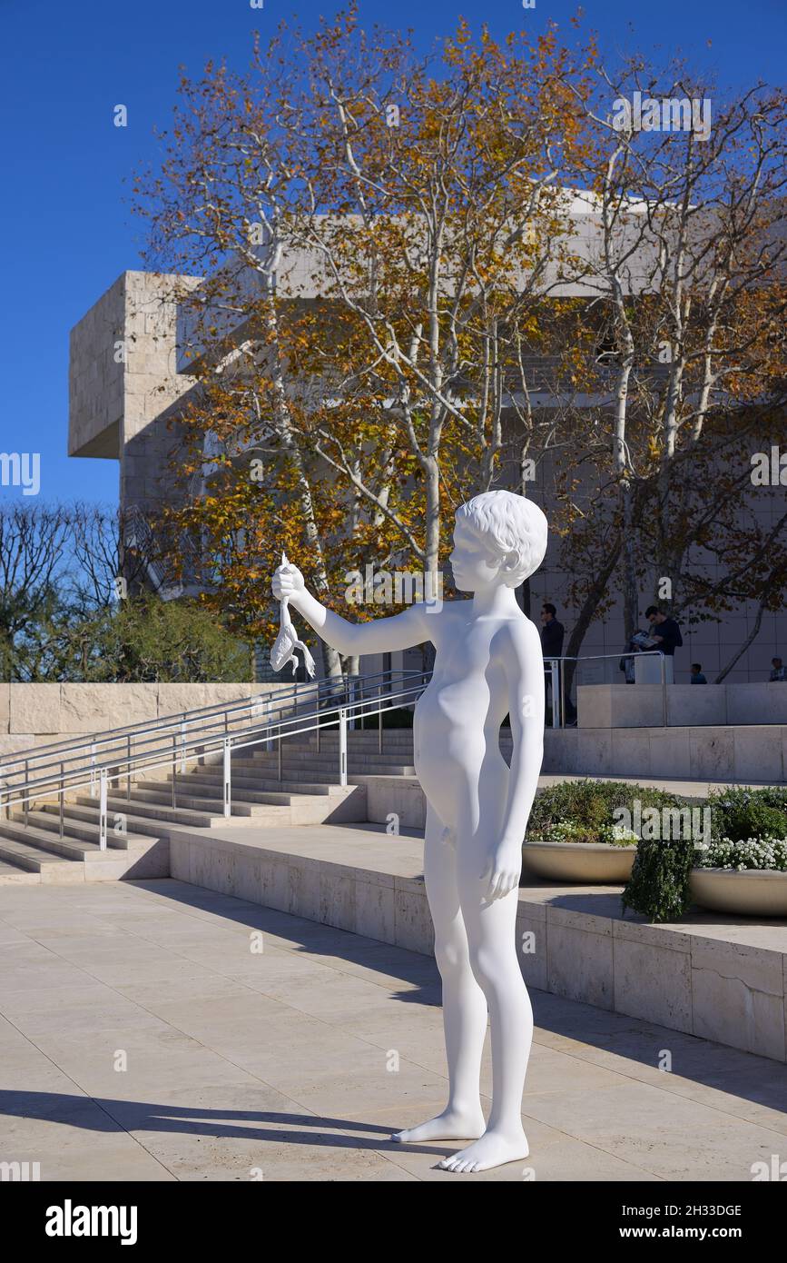 L'incredibile Getty Center nelle montagne di Santa Monica si affaccia su Los Angeles, Brentwood, California Foto Stock