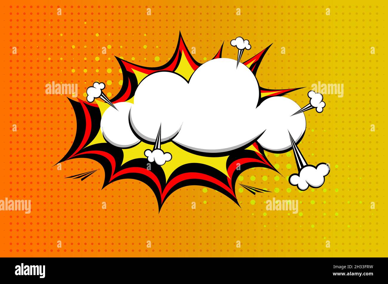 Fumetto esplosione su sfondo halftone illustrazione vettoriale Illustrazione Vettoriale