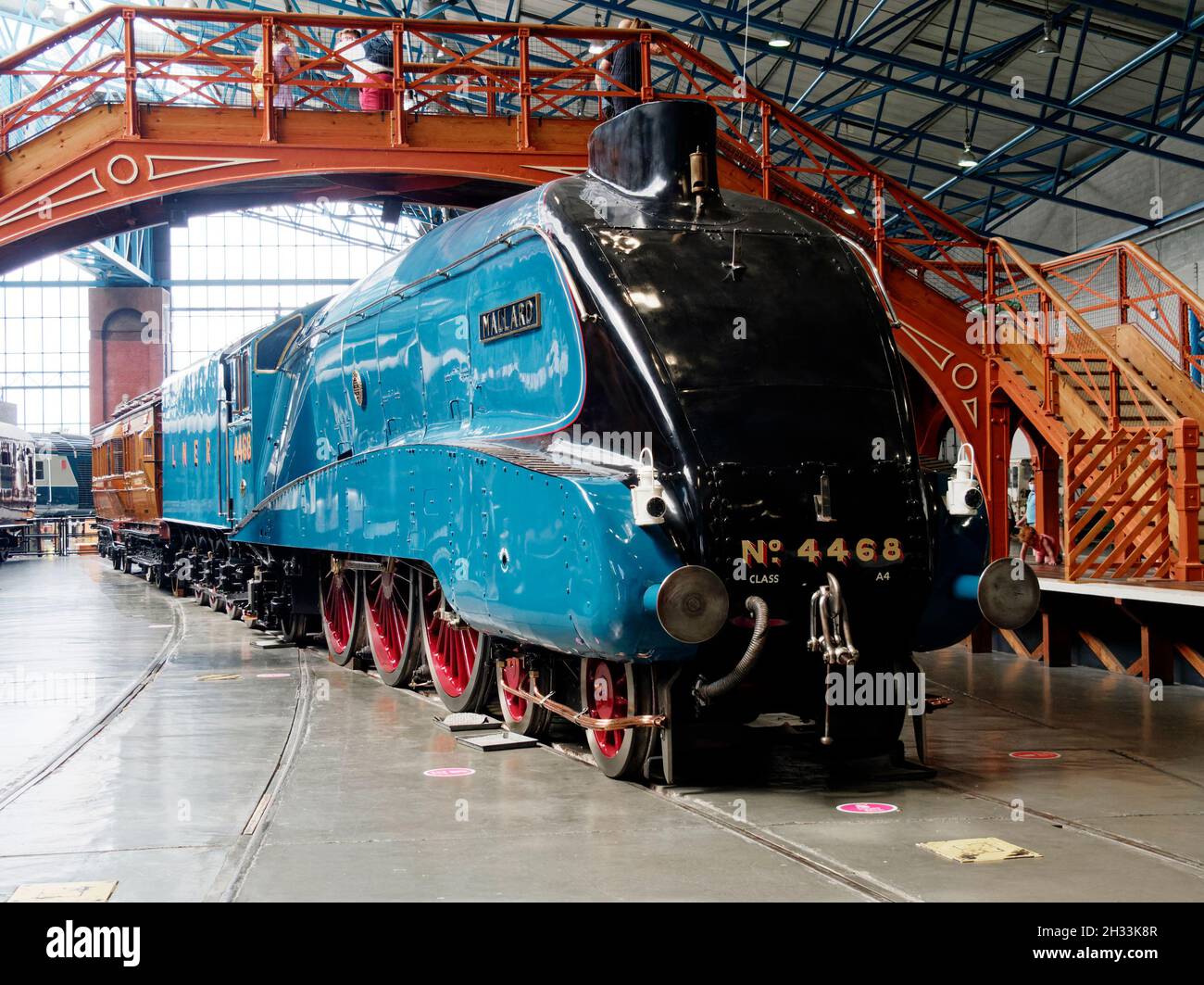 Recod Breaking 'mallard', un luogo di classe A4 progettato da Sir Nigel Gresley World e parte della collezione National Railway Museum di York. Foto Stock