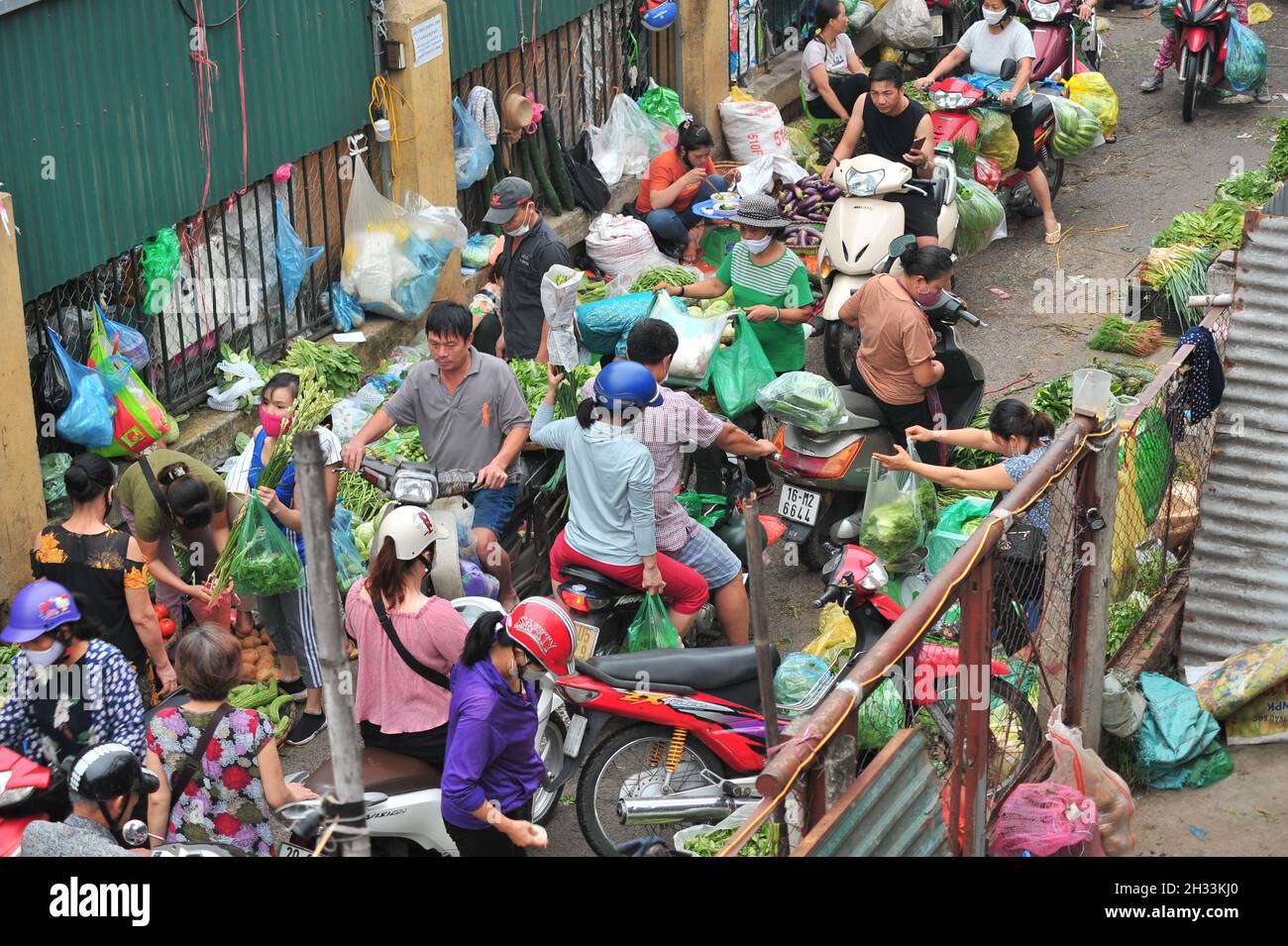 Mercato locale Long Bien Foto Stock