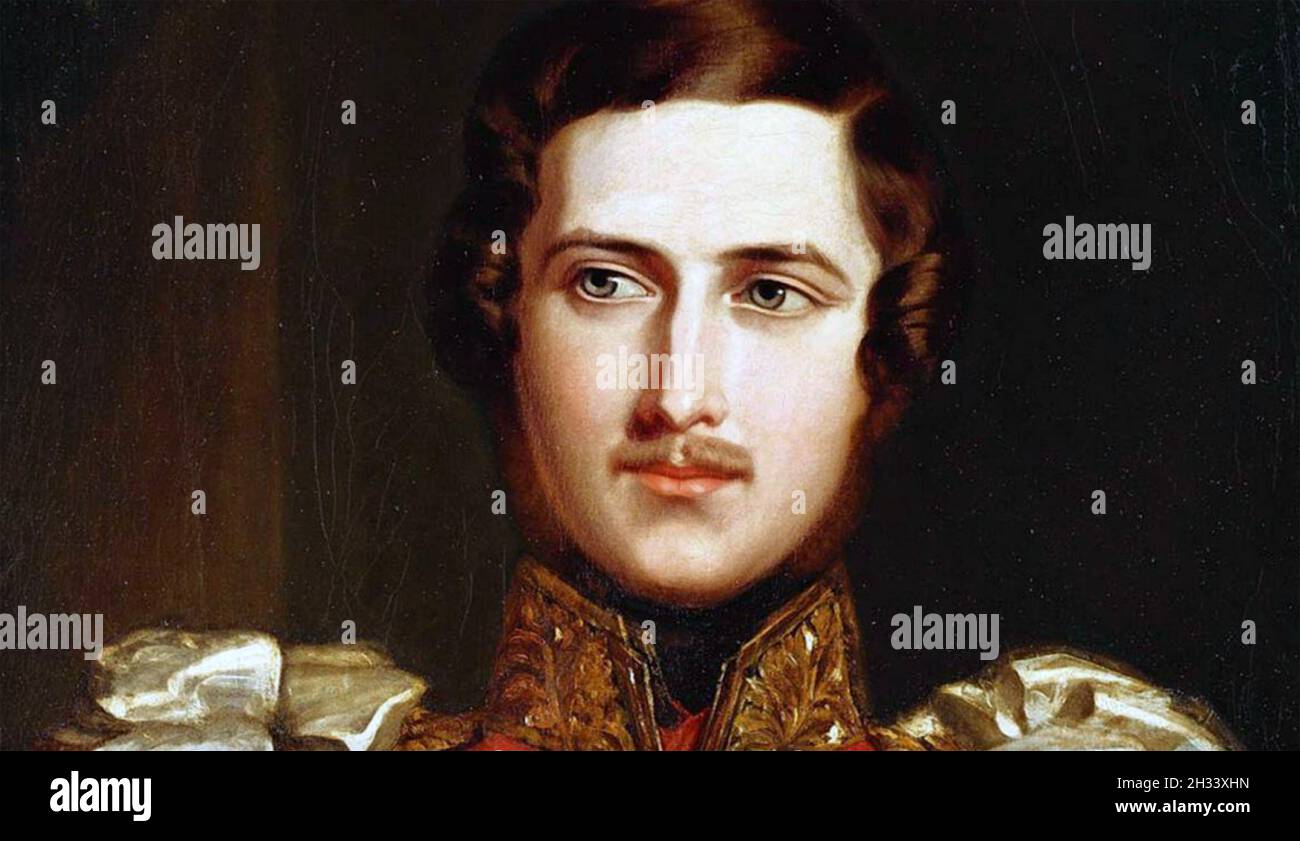 ALBERTO, PRINCIPE CONSORTE DI SAX-COBURG E GOTHA (1819-1861) marito della Regina Vittoria. Sezione del 1840 ritratto di John Partridge. Foto Stock