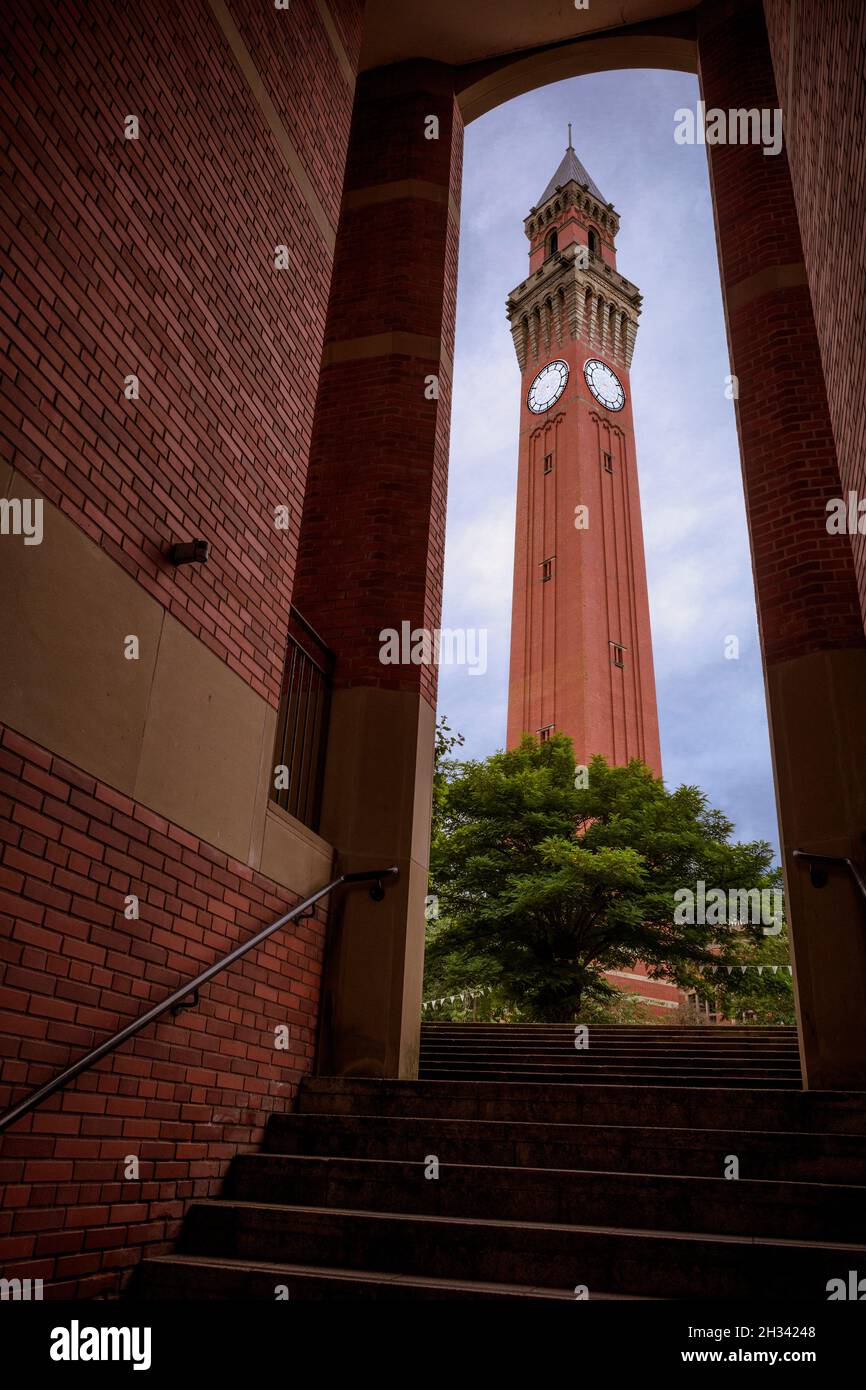 Old Joe, la torre dell'orologio dell'Università di Birmingham è la torre dell'orologio indipendente più alta del mondo. Foto Stock