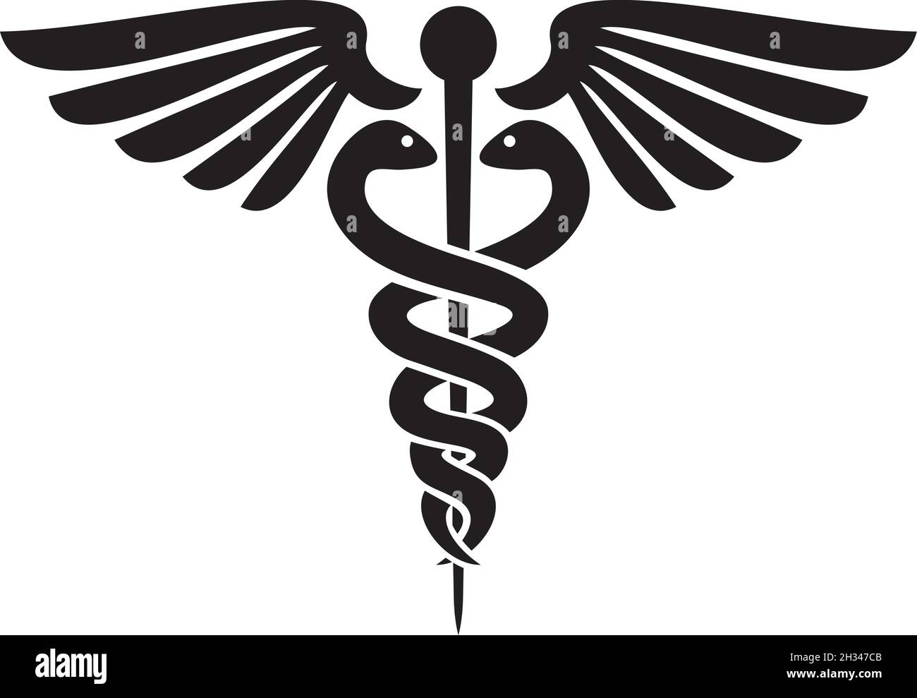 Caduceus - illustrazione del vettore del simbolo medico Illustrazione Vettoriale