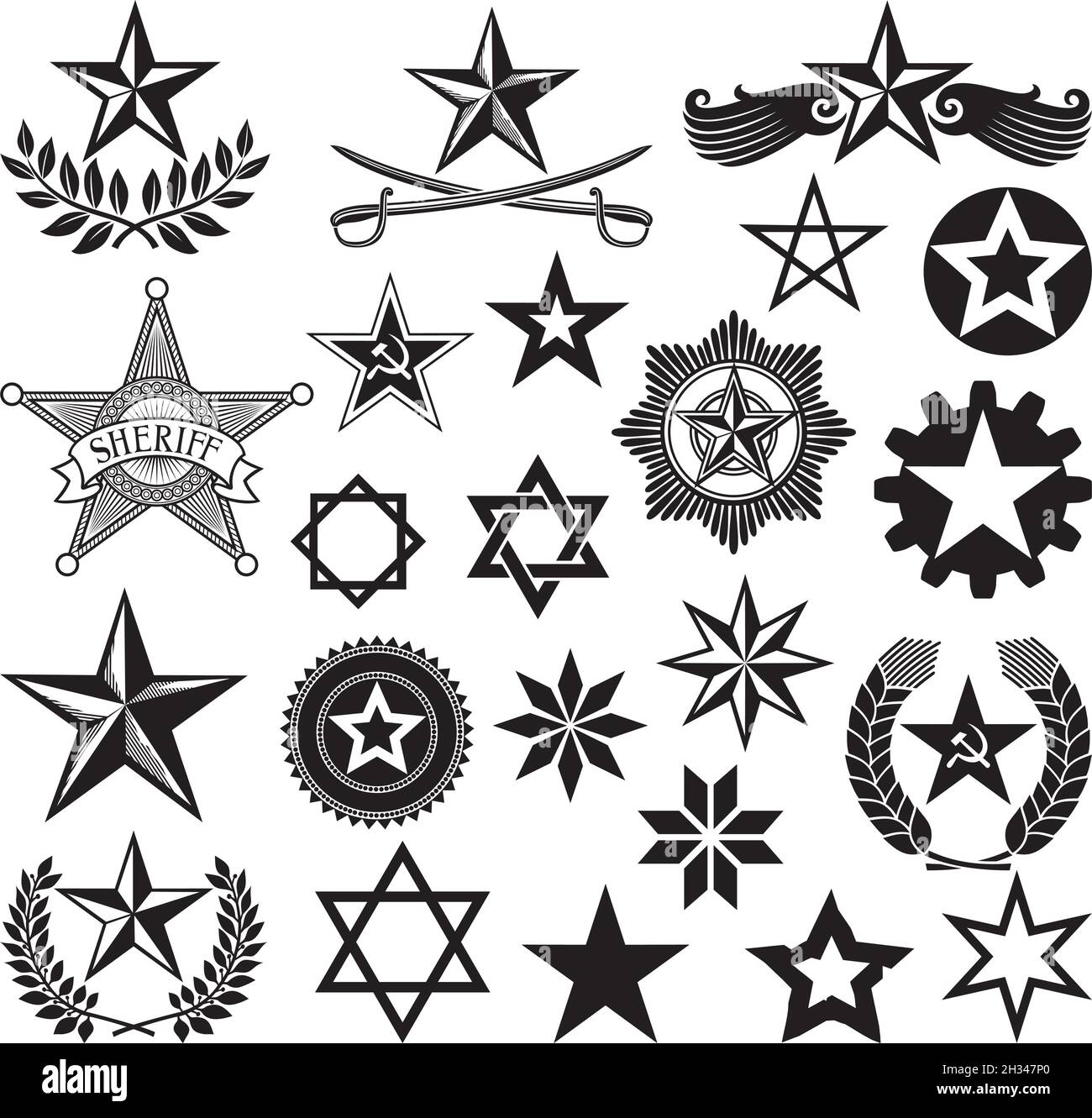 Illustrazione vettoriale delle stelle Illustrazione Vettoriale