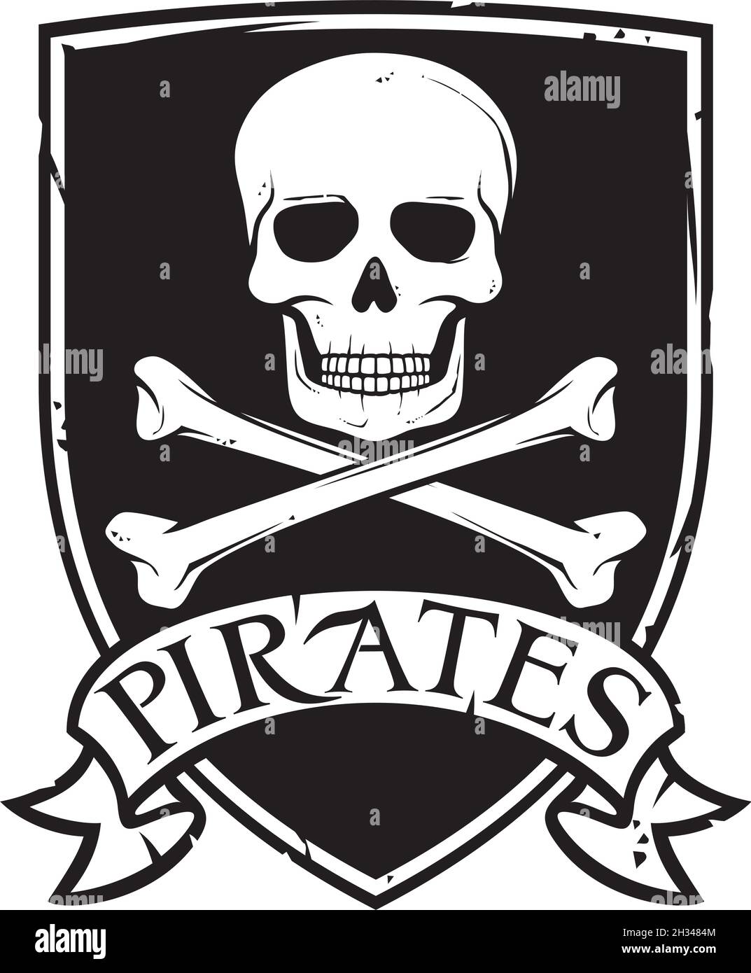 Simbolo pirata o stemma illustrazione vettoriale Illustrazione Vettoriale