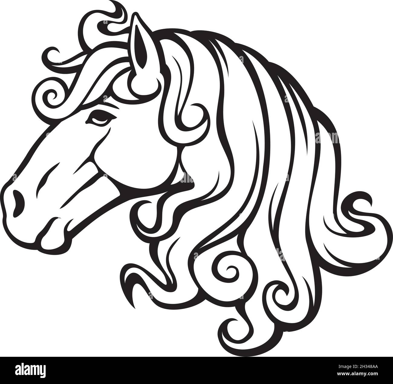 Illustrazione vettoriale della testa del cavallo Illustrazione Vettoriale