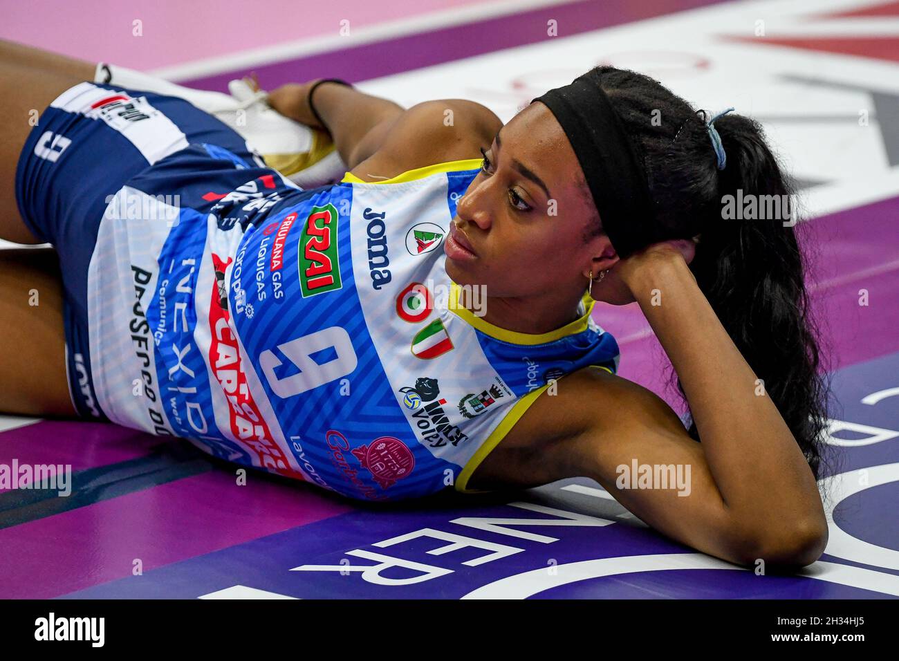Palaverde, Treviso, Italia, 21 ottobre 2021, Caterina Bosetti (Novara) durante Imoco Volley Conegliano vs Igor Gorgonzola Novara - Pallavolo Italiano Foto Stock