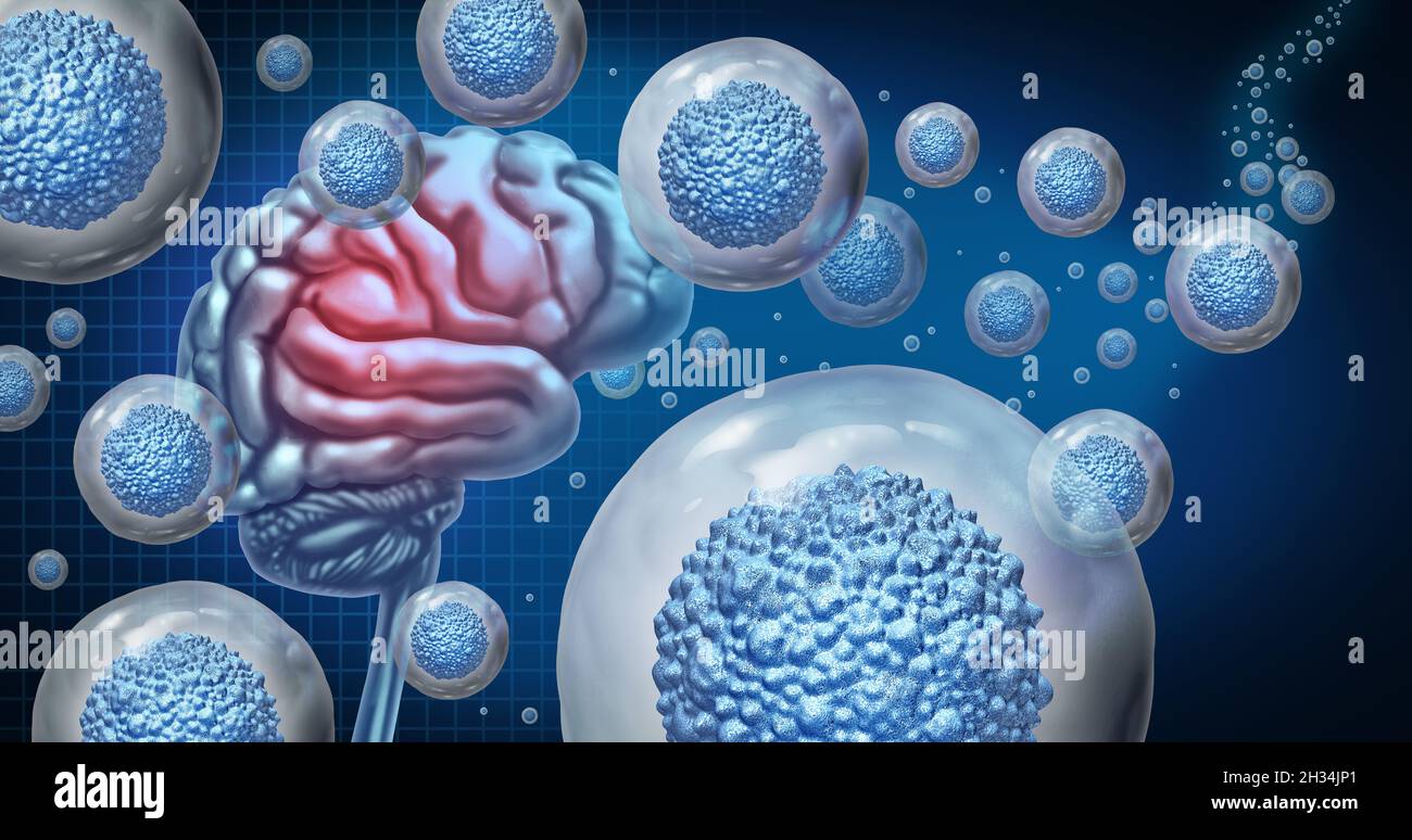 Terapia della demenza delle cellule staminali e trattamento di alzheimer per la degenerazione del cervello come organismi multicellulari per il trattamento cellulare di degenerativo. Foto Stock