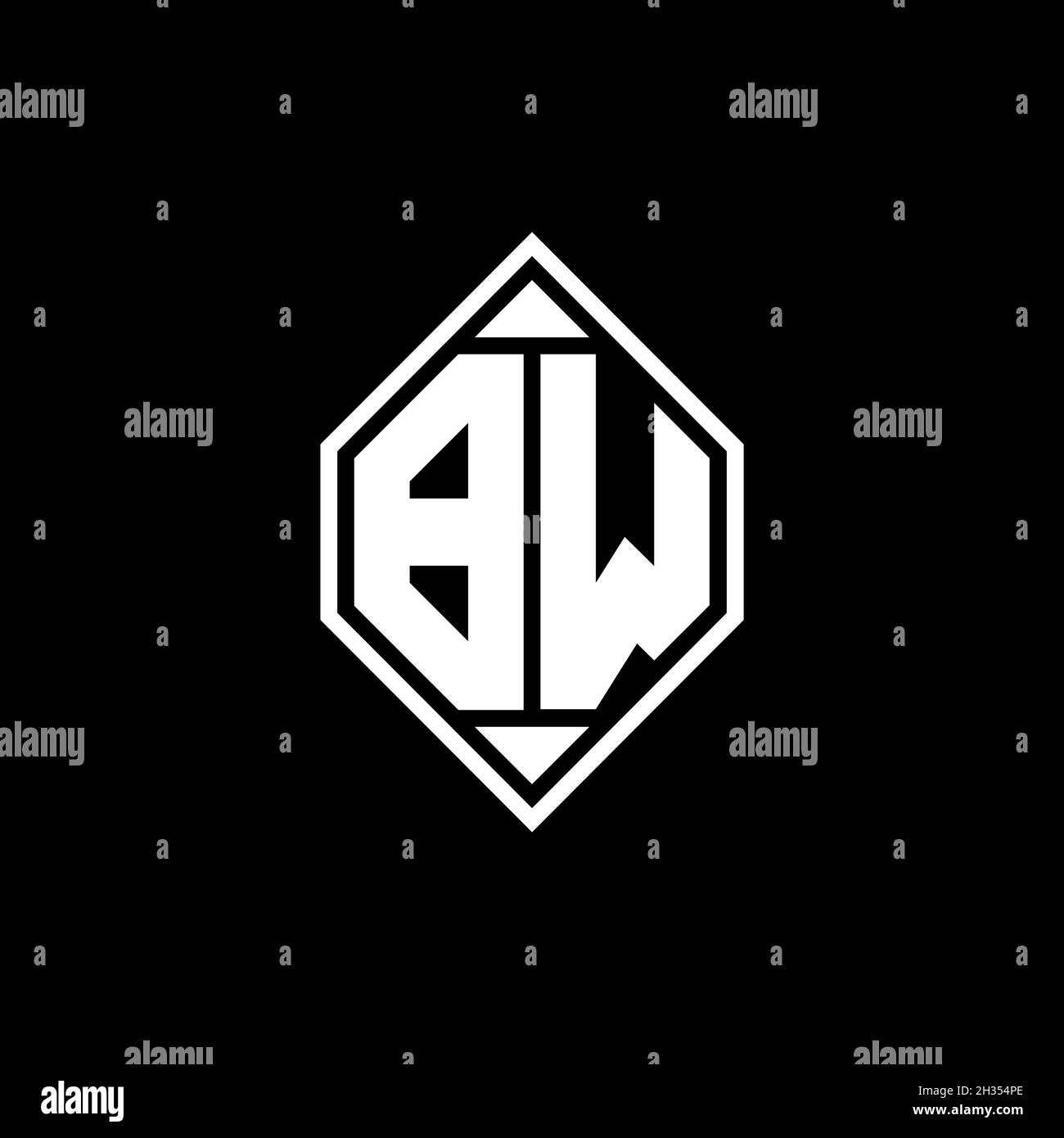 BT Monogrammo lettera con linea Gemoteric forma arrotondata disegno su sfondo isolato, lettera monogramma ombreggiato Illustrazione Vettoriale