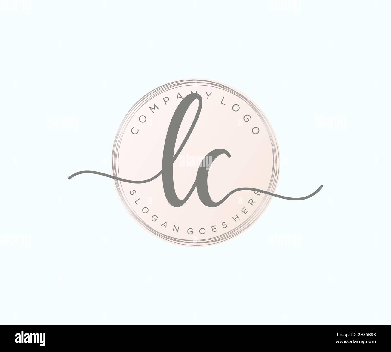 Logo LC femminile. Utilizzabile per la natura, salone, centro benessere, cosmetici e loghi di bellezza. Elemento modello di disegno con logo a vettore piatto. Illustrazione Vettoriale