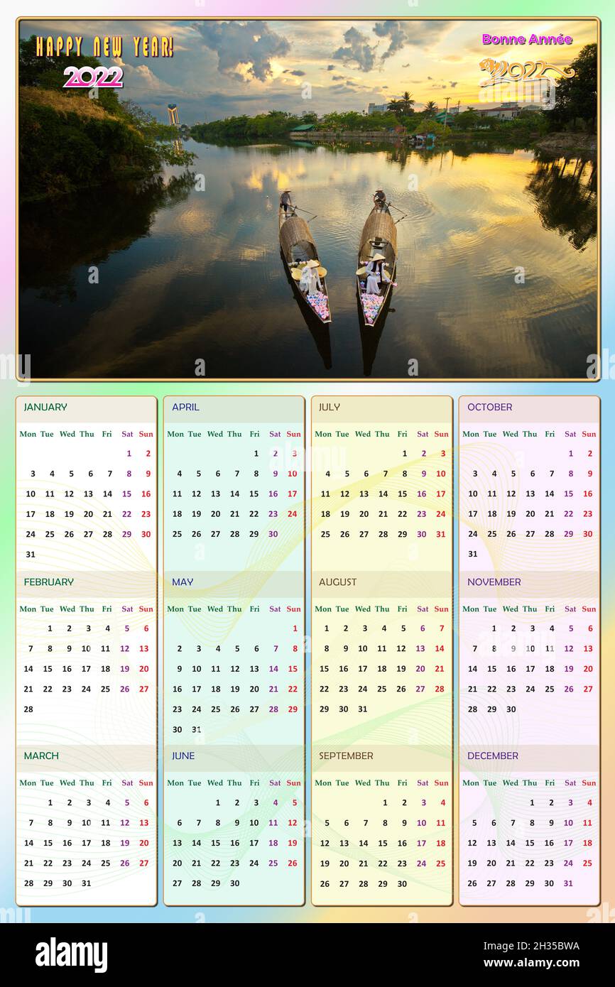 Calendario 2022 - Grande design! Foto stock - Alamy