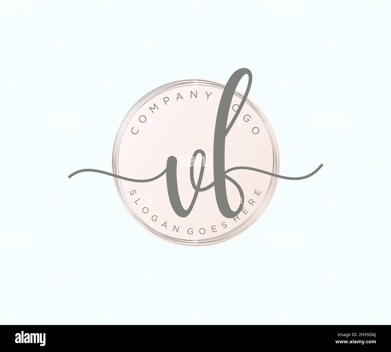 Logo VF femminile. Utilizzabile per la natura, salone, centro benessere, cosmetici e loghi di bellezza. Elemento modello di disegno con logo a vettore piatto. Illustrazione Vettoriale