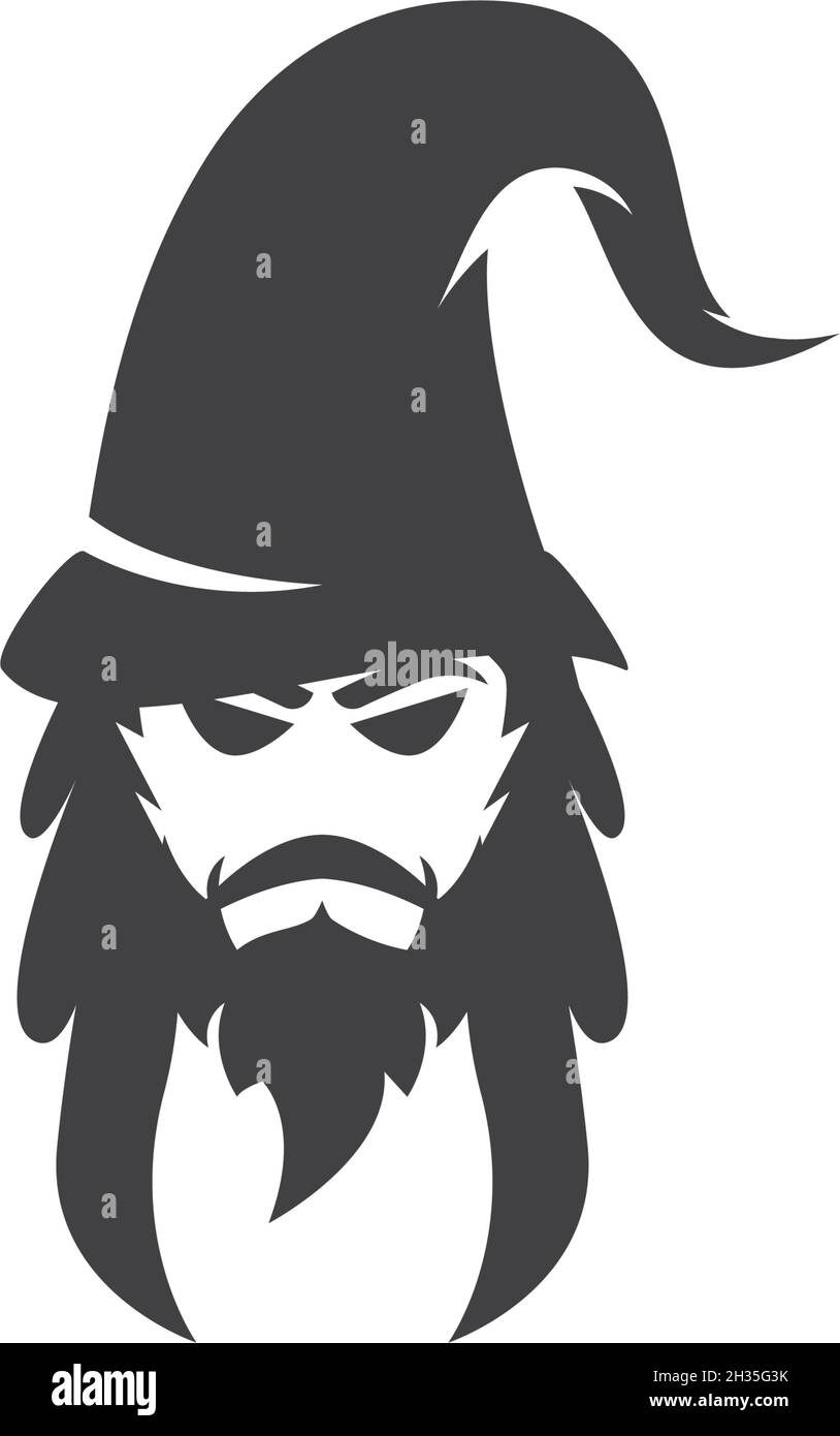 Vettore del logo del carattere Black Wizard Illustrazione Vettoriale
