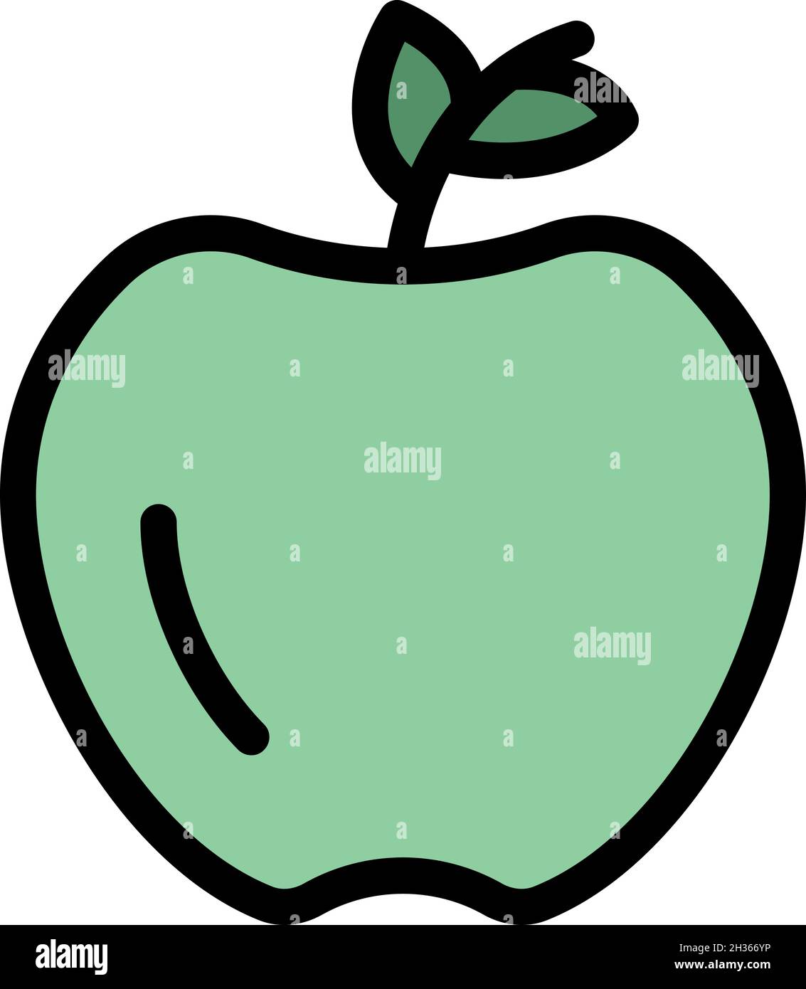 Icona di mela fresca Gravity. Contorno gravità fresco mela vettore icona colore piatto isolato Illustrazione Vettoriale