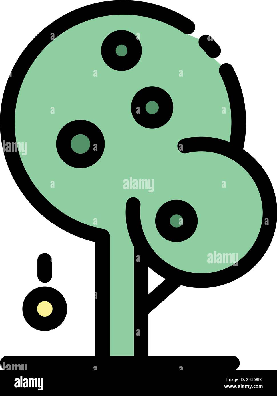 Icona dell'albero di mele Gravity. Contorno gravità mela vettore albero icona colore piatto isolato Illustrazione Vettoriale