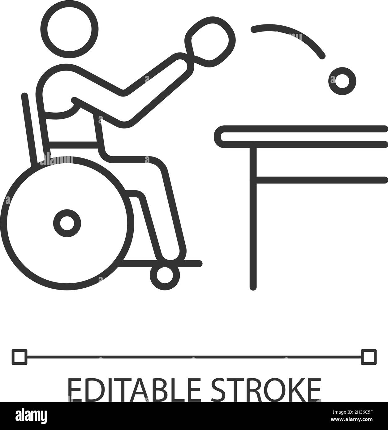Tavolo tennis icona lineare Illustrazione Vettoriale