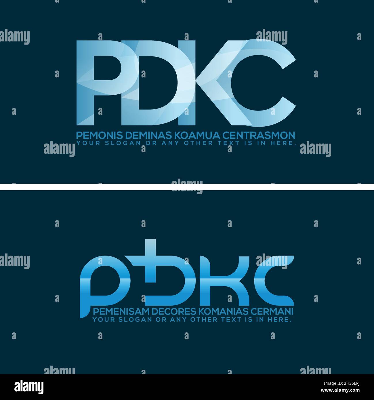 Moderno business medico wordmark iniziale lettera logo design Illustrazione Vettoriale