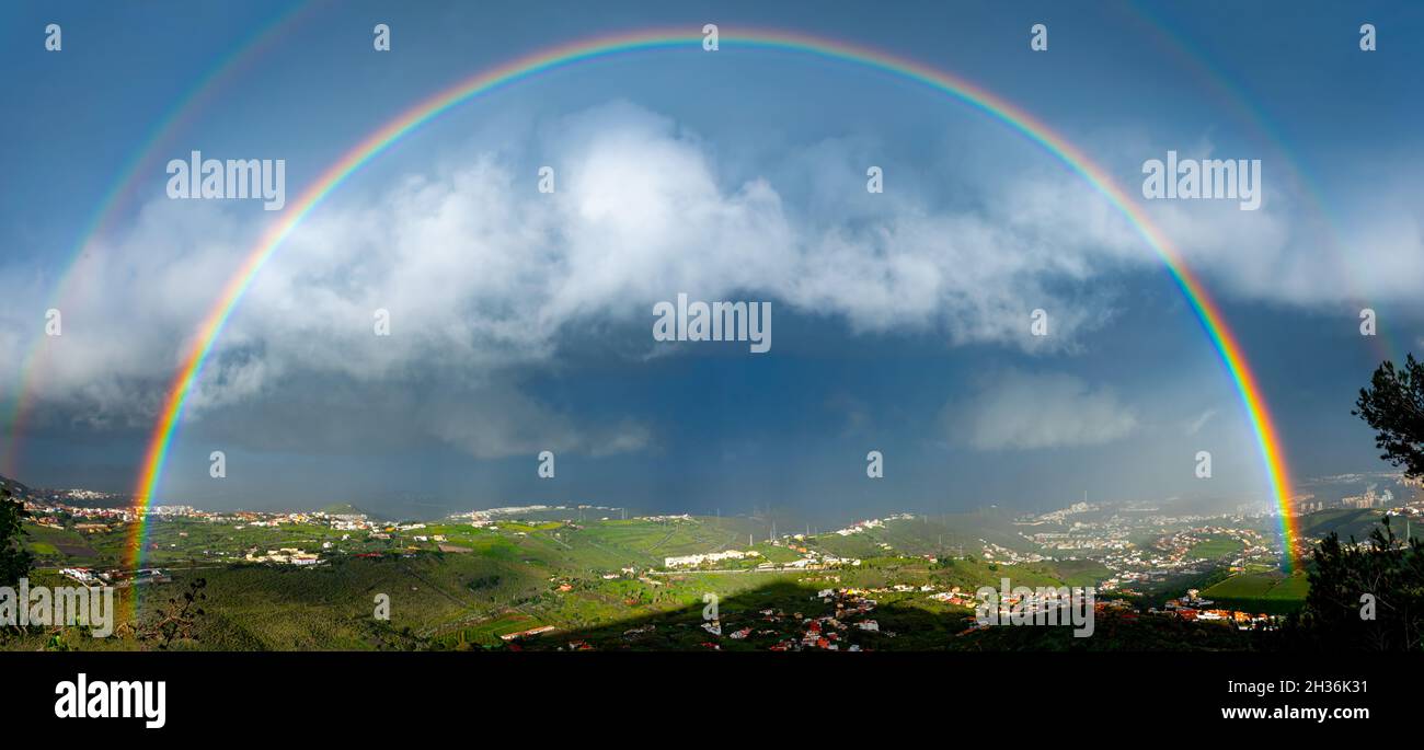 Completa Rainbow a Gran Canaria Foto Stock
